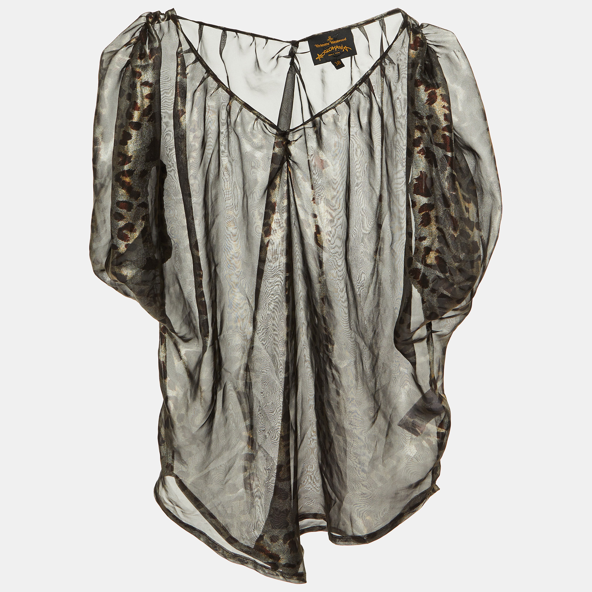 Vivienne Westwood Metallic Animal Printed Chiffon Top S
