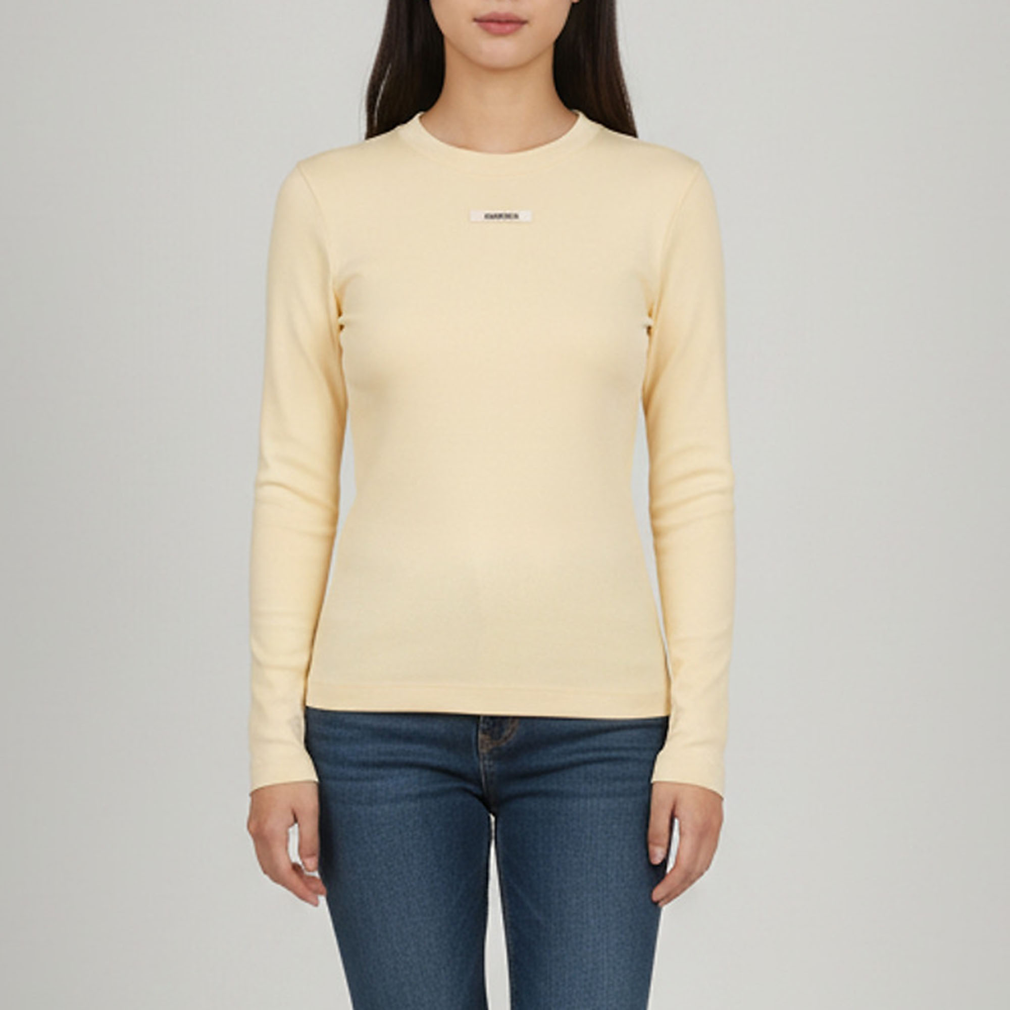 Jacquemus Yellow Logo Patch Jersey Long Sleeve Top XS