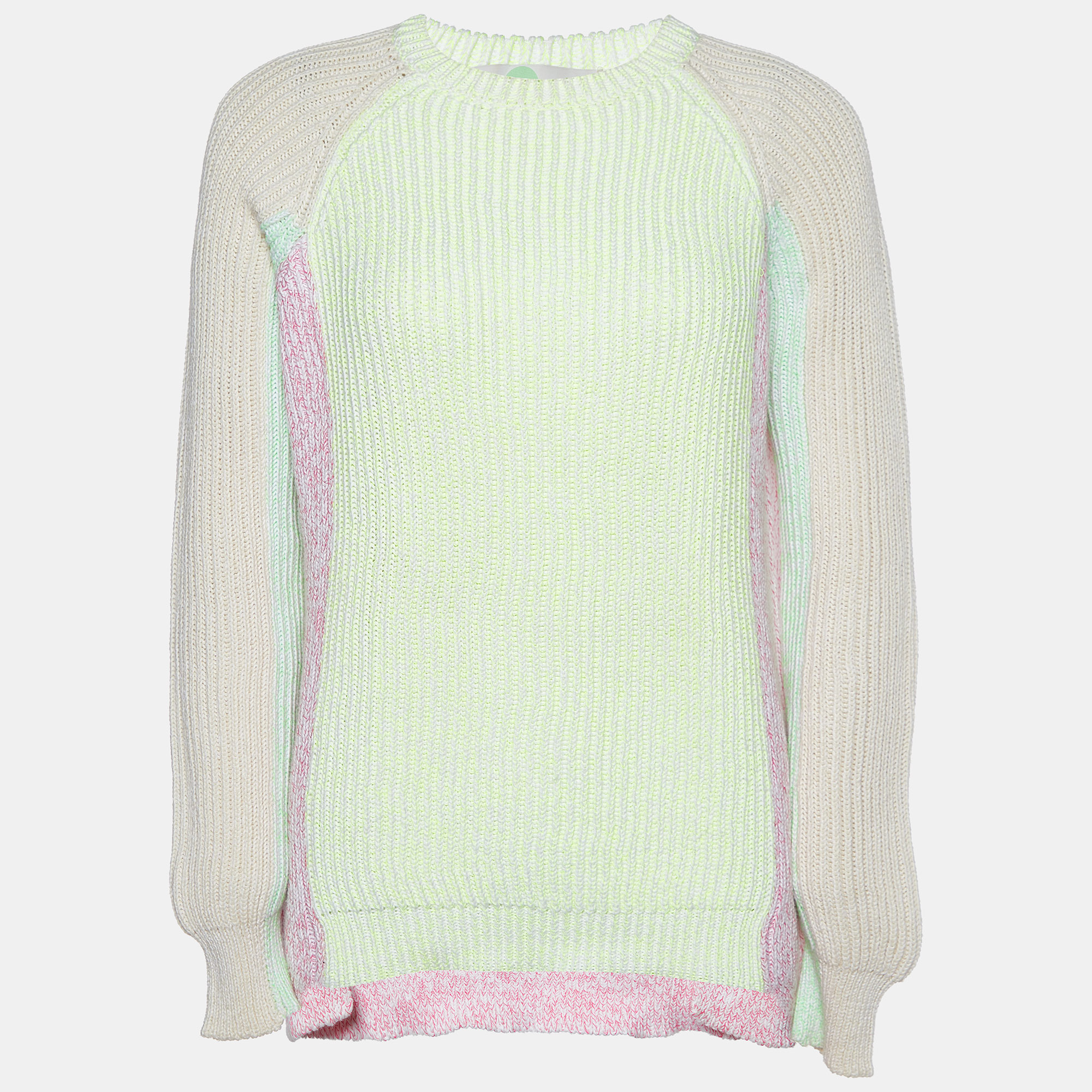 Stella McCartney Multicolor Colorblock Rib Knit Sweater S