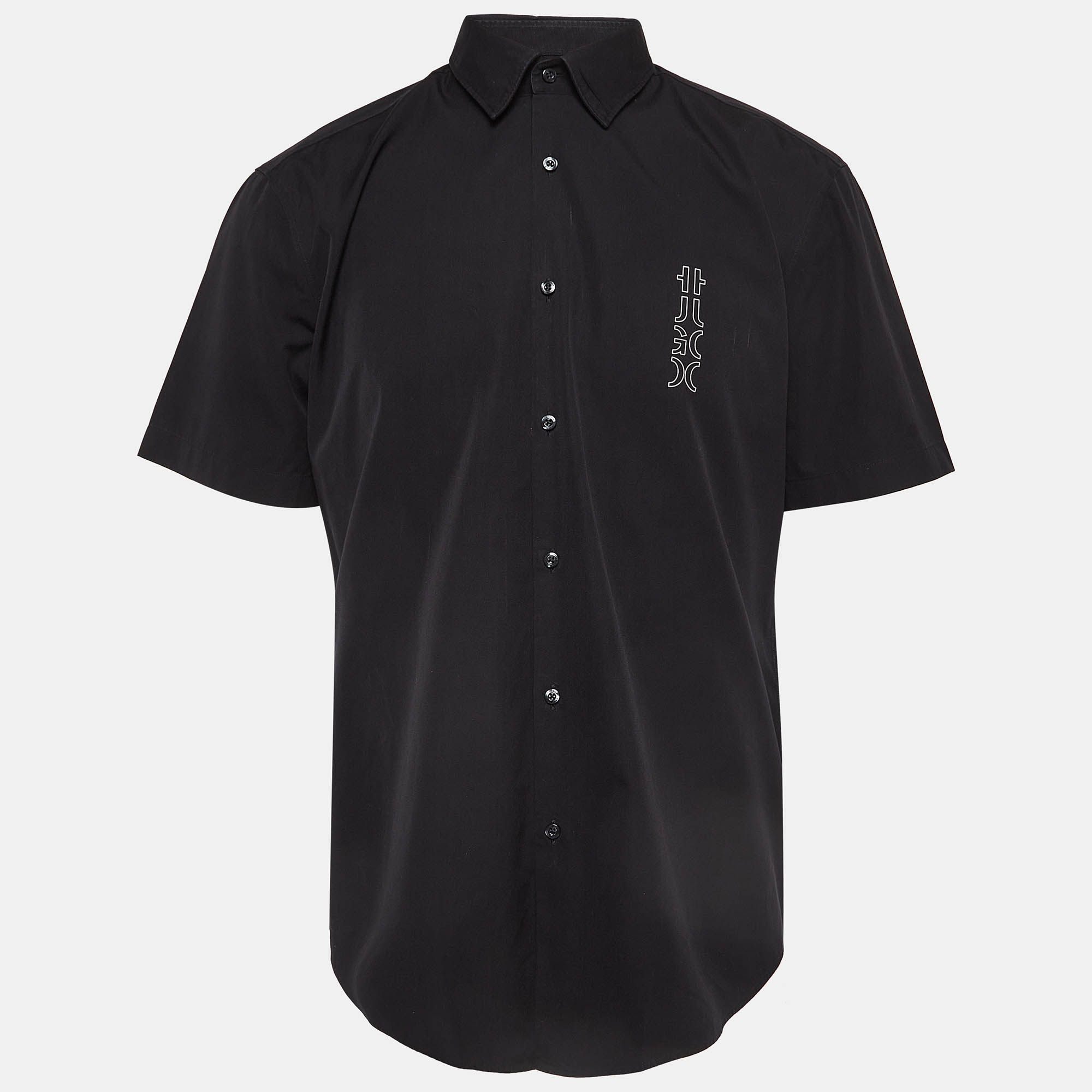 Hugo Boss Black Printed Cotton Shirt  XXL