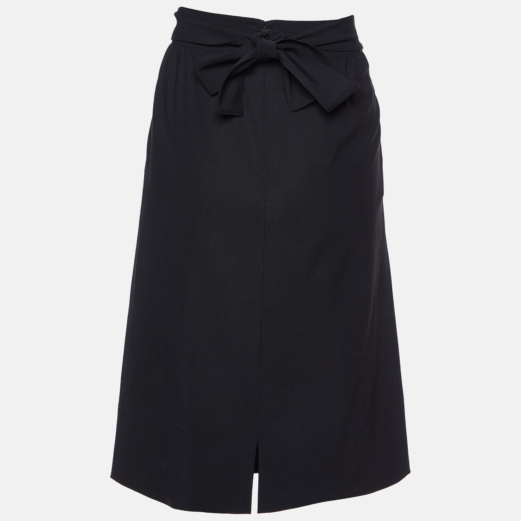 Fendi Black Wool Knee Length Skirt M