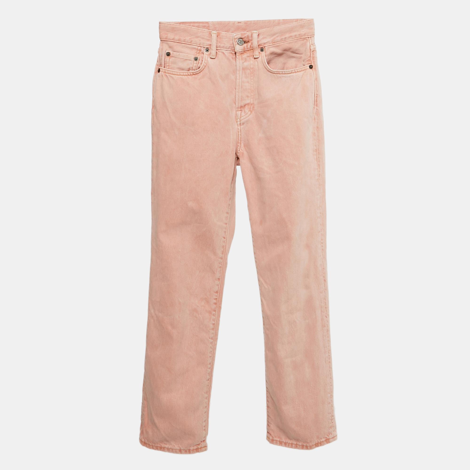 Acne Studios Pink Denim Straight Leg Jeans S Waist 25"
