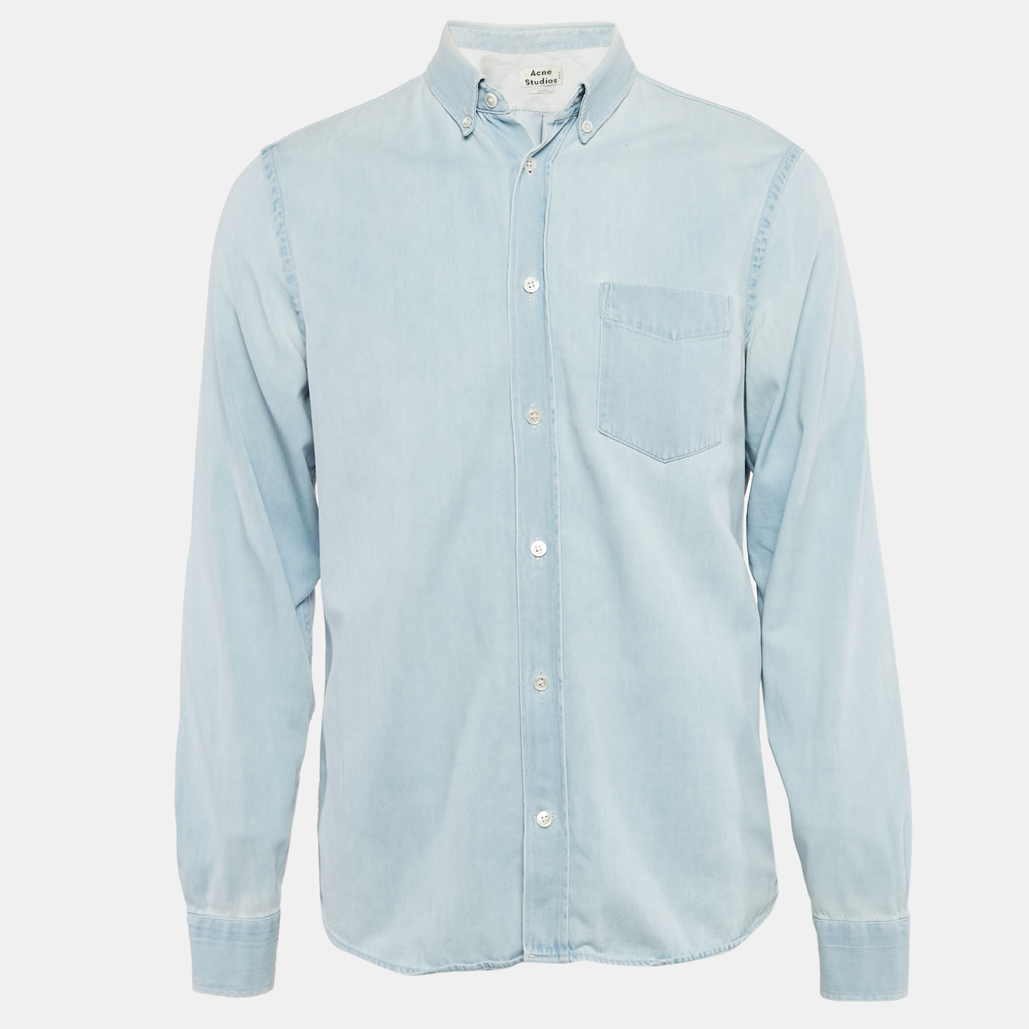 Acne Studios Blue Isherwood Denim Long Sleeve Shirt M