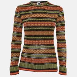 M Missoni Green/Multicolor Patterned Long Sleeve Top L