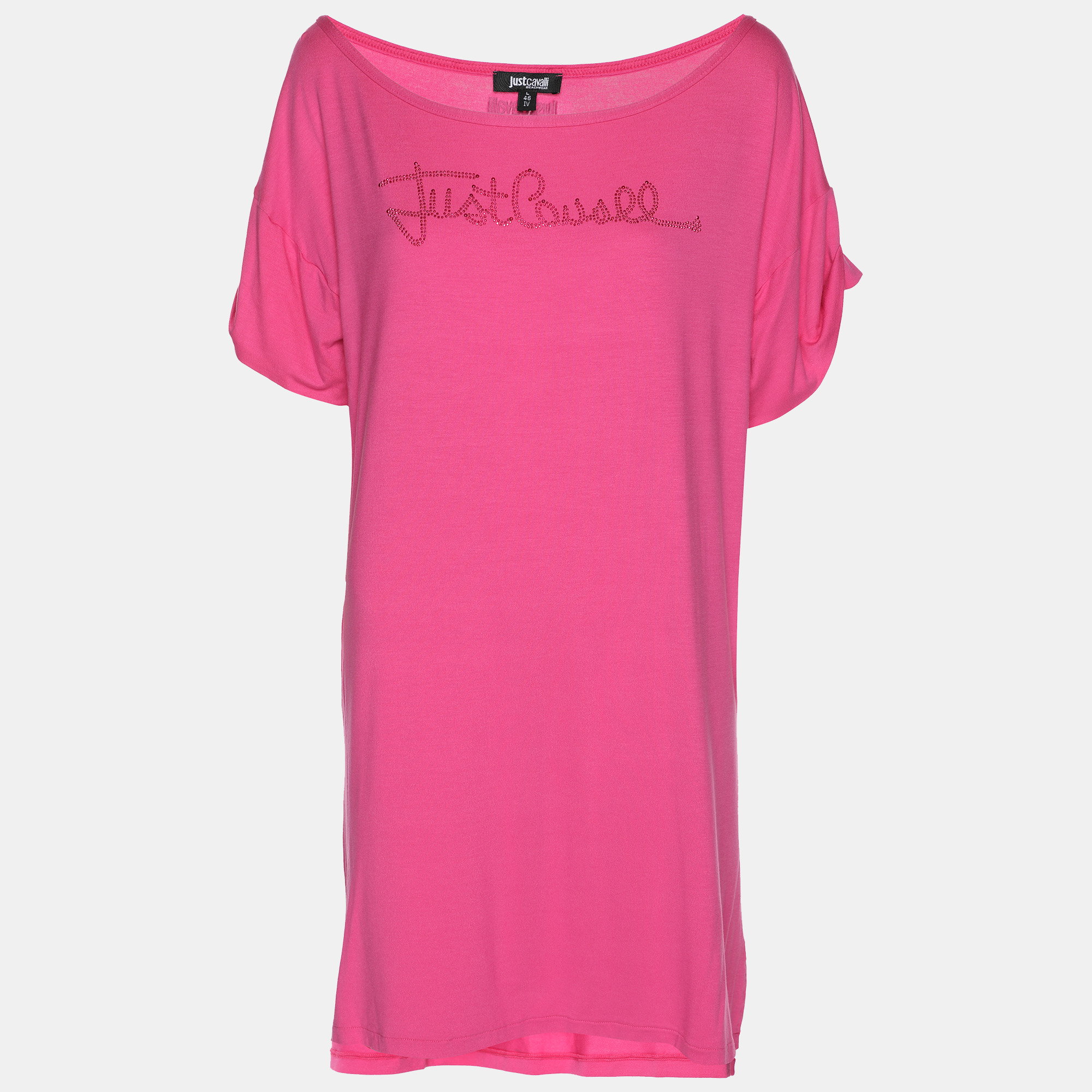 Just Cavalli Pink Jersey Logo Top L