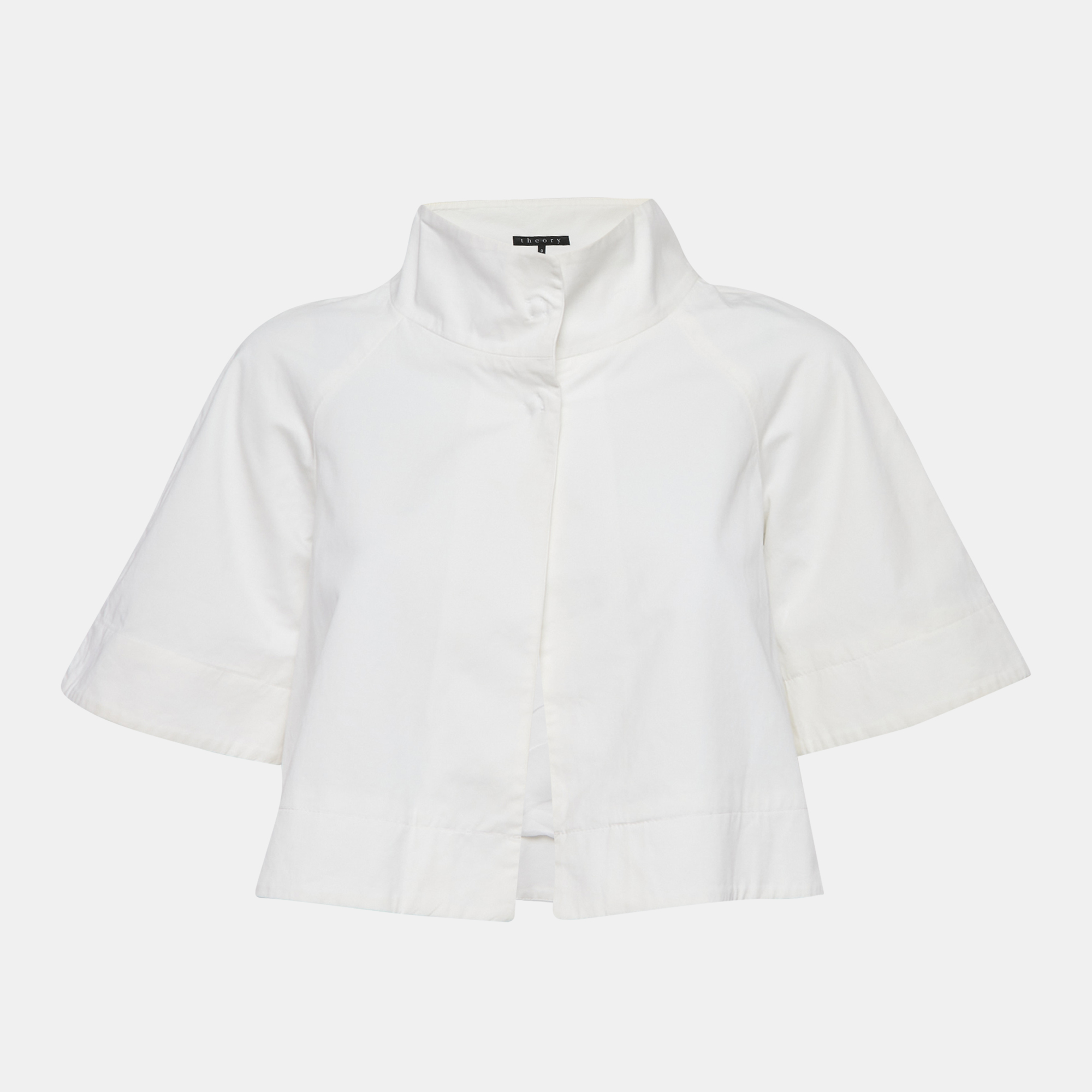 Theory White Cotton Gabardine Top XS