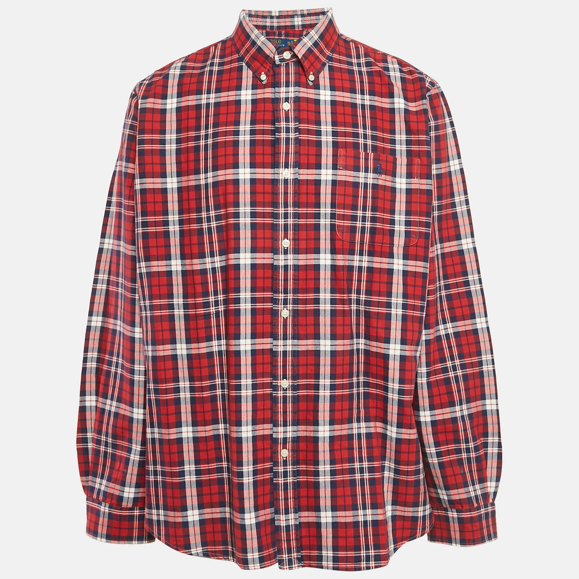 Polo Ralph Lauren Red Flannel Cotton Classic Fit Button Down Shirt XXL