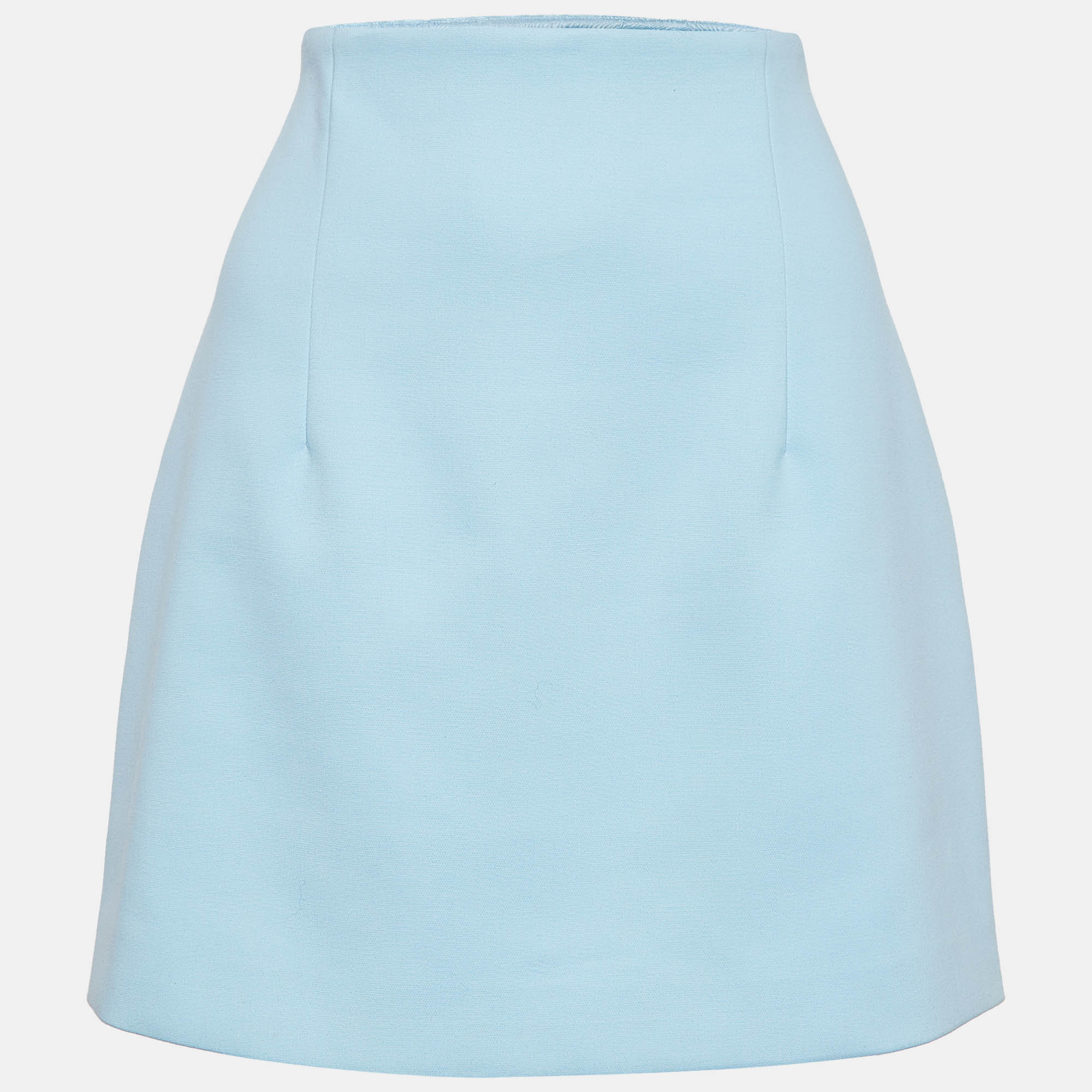 Off-White Blue Crepe Mini Skirt M