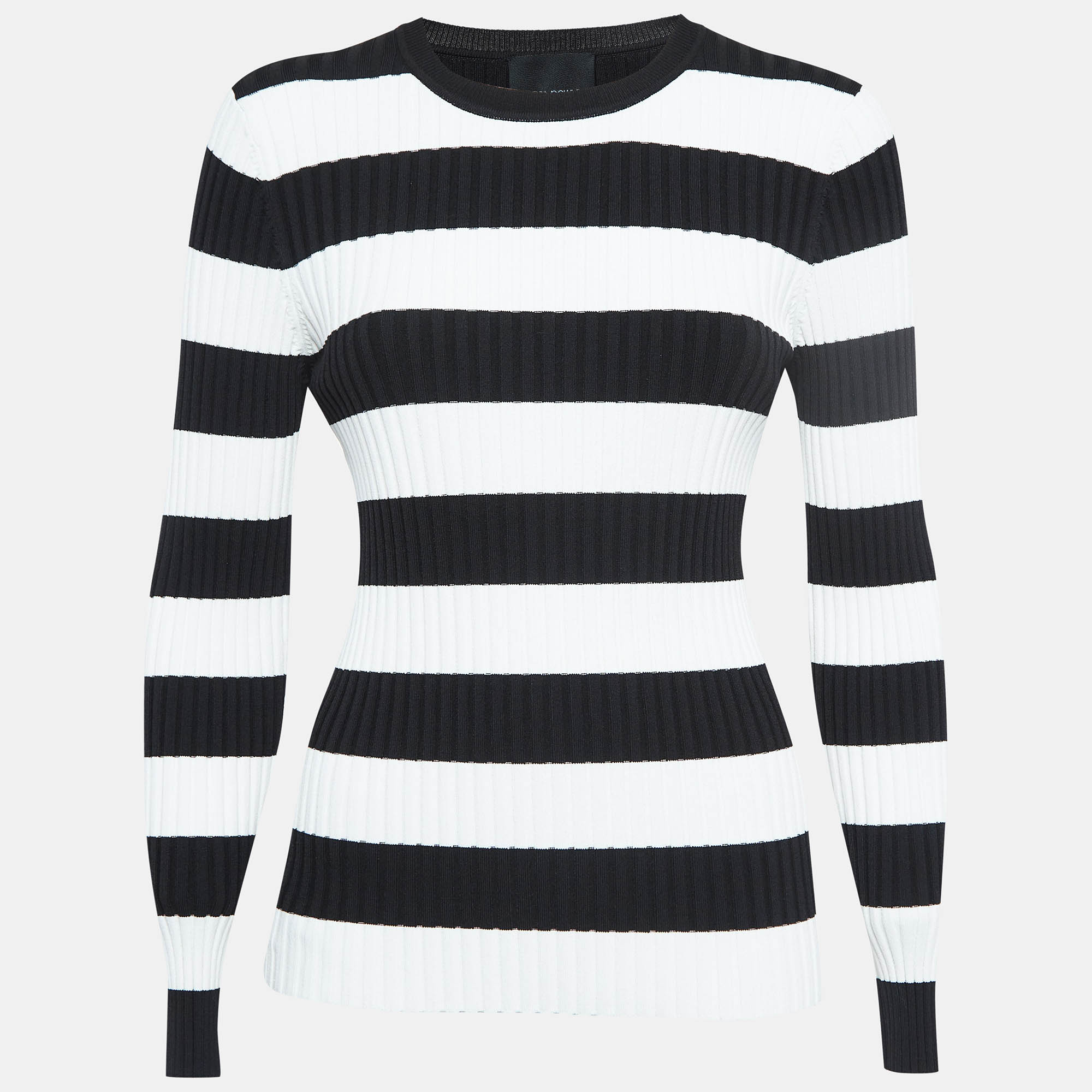 Cynthia Rowley Black/White Stripe Patterned Full Sleeve Sweater M