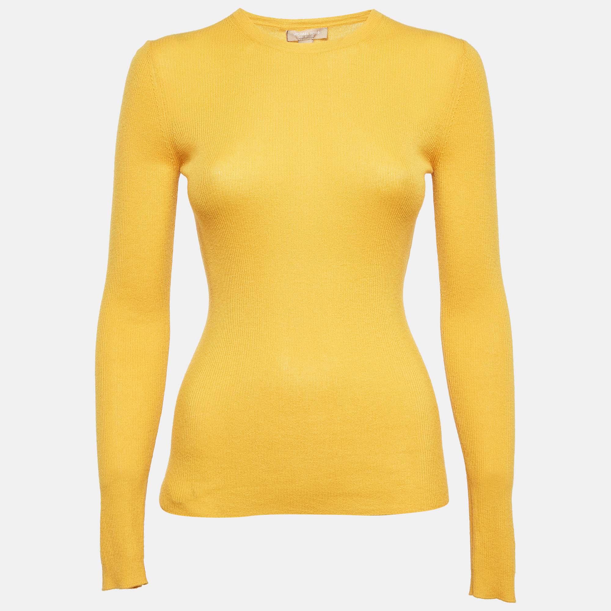 Michael Kors Lemon Yellow Cashmere Knit Jumper S