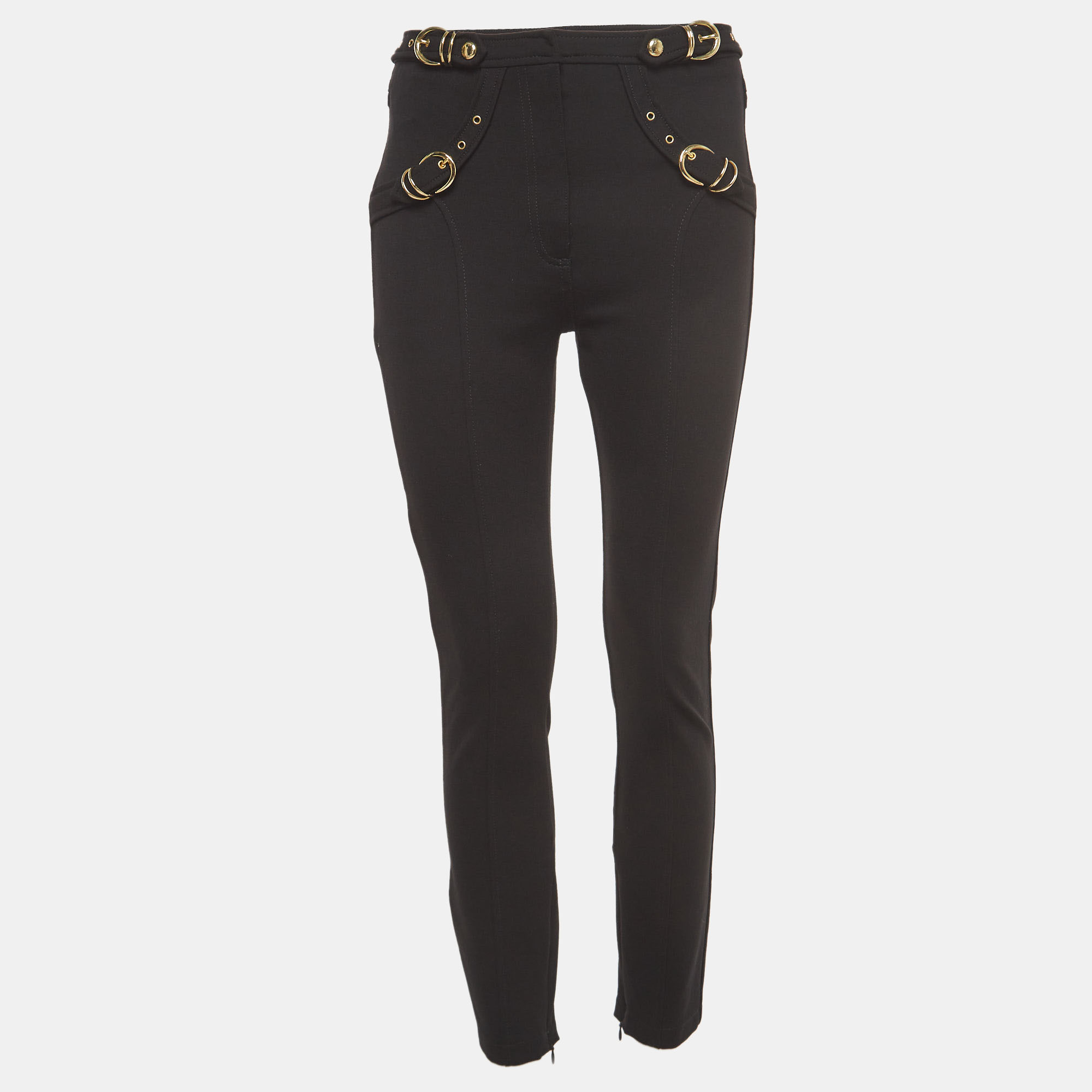 Versace Jeans Couture Black Belt Pocket Detail Skinny Pants L