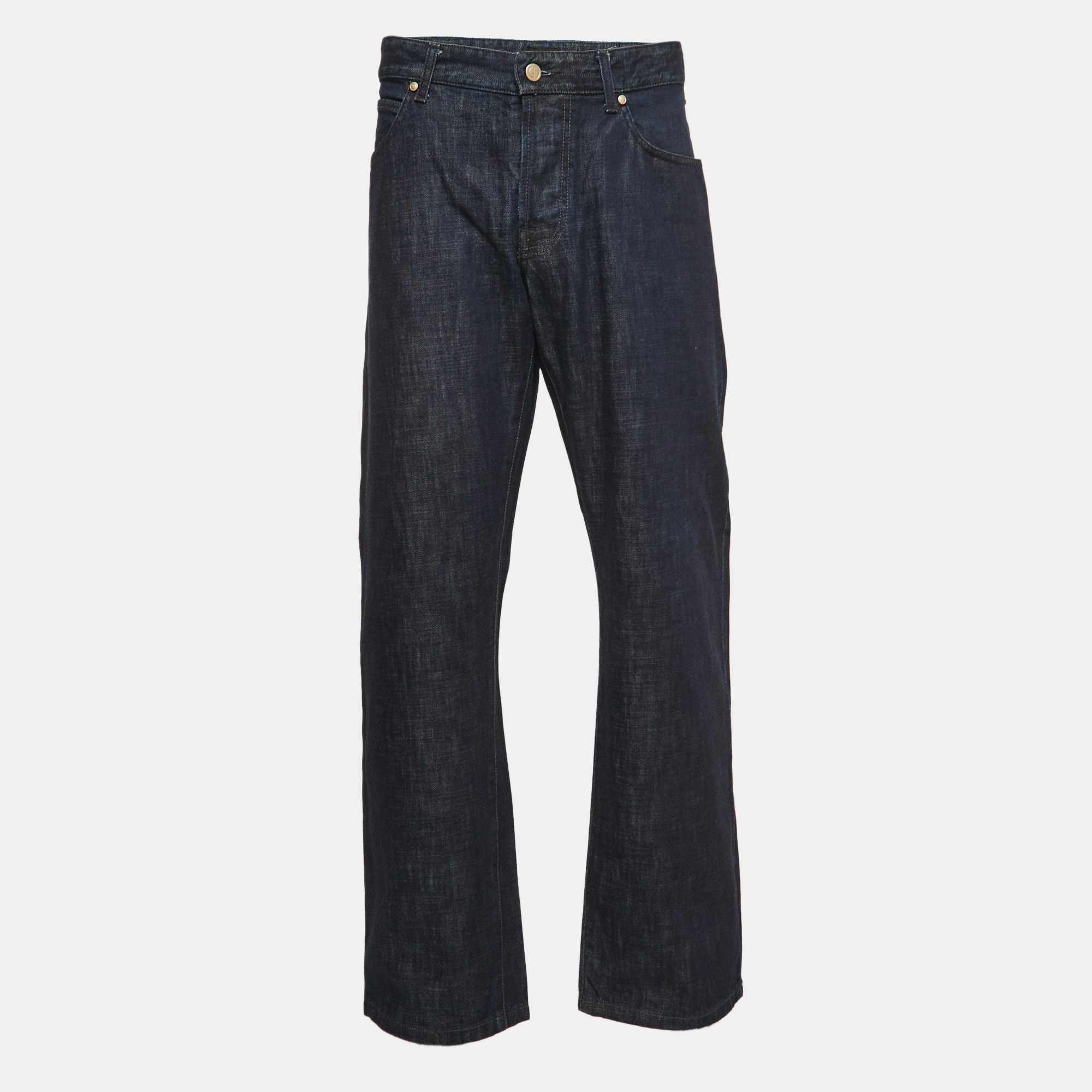 Giorgio Armani Dark Blue Denim Straight Fit Jeans 3XL Waist 38"