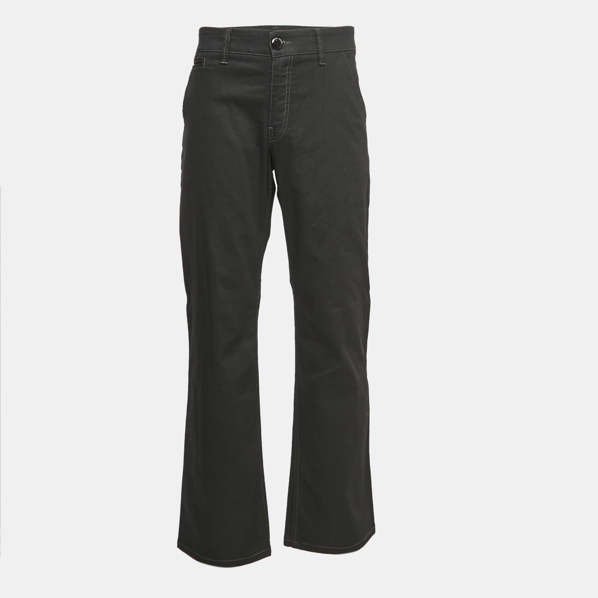 Giorgio Armani Black Denim Straight Fit Jeans 3XL Waist 38"
