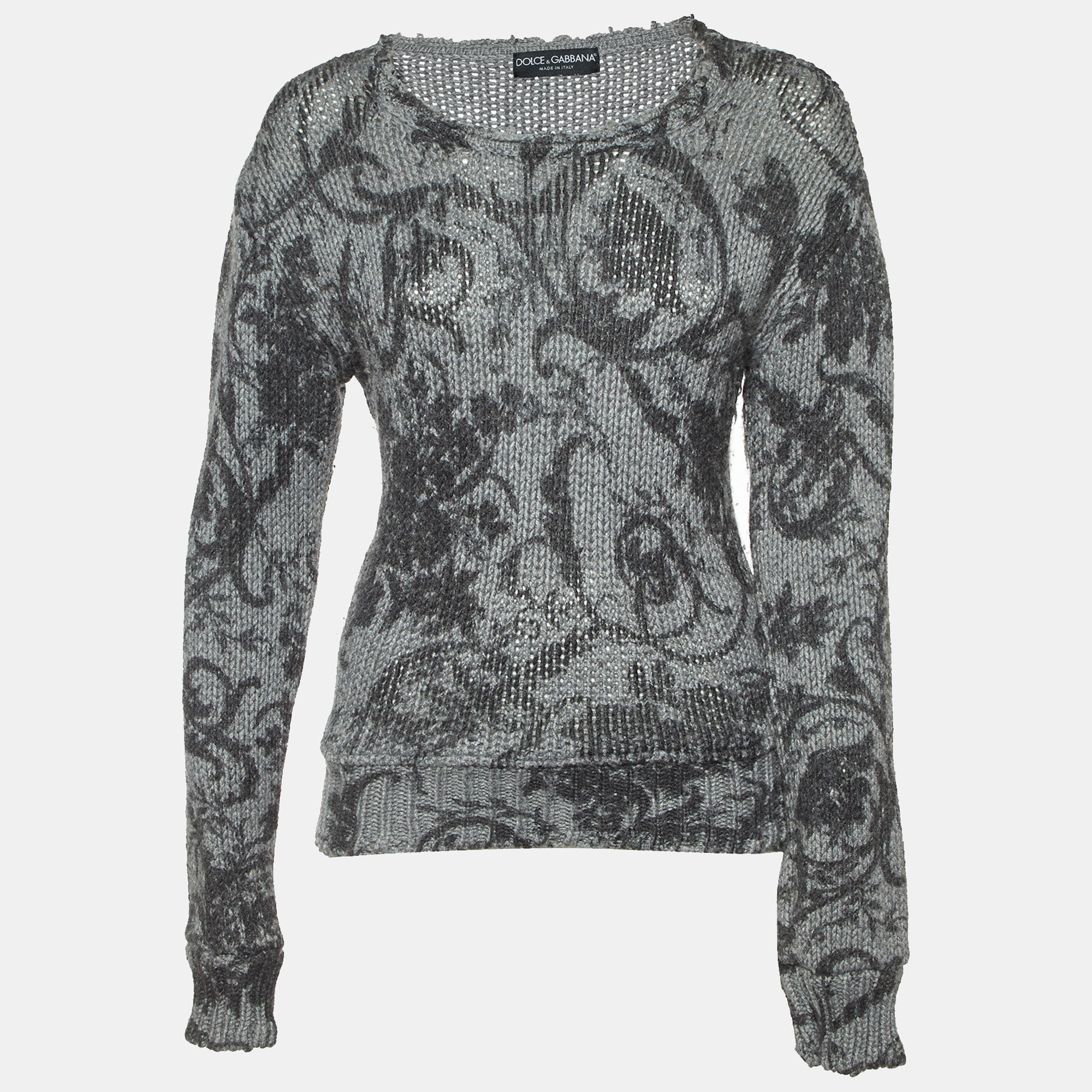 Dolce & Gabbana Grey Knit Round Neck Jumper XL