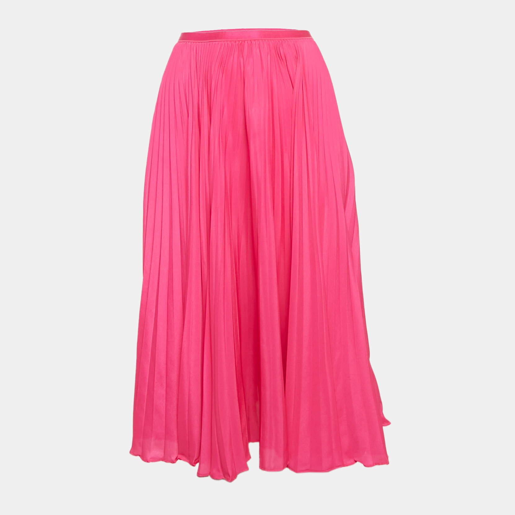 Polo Ralph Lauren Pink Plisse Crepe Midi Skirt S