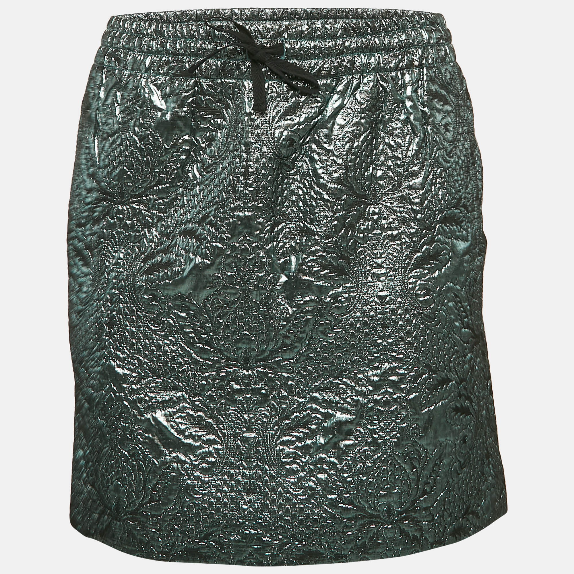Zadig & Voltaire Metallic Blue Patterned Lurex Josa Bis Jac Deluxe Mini Skirt S