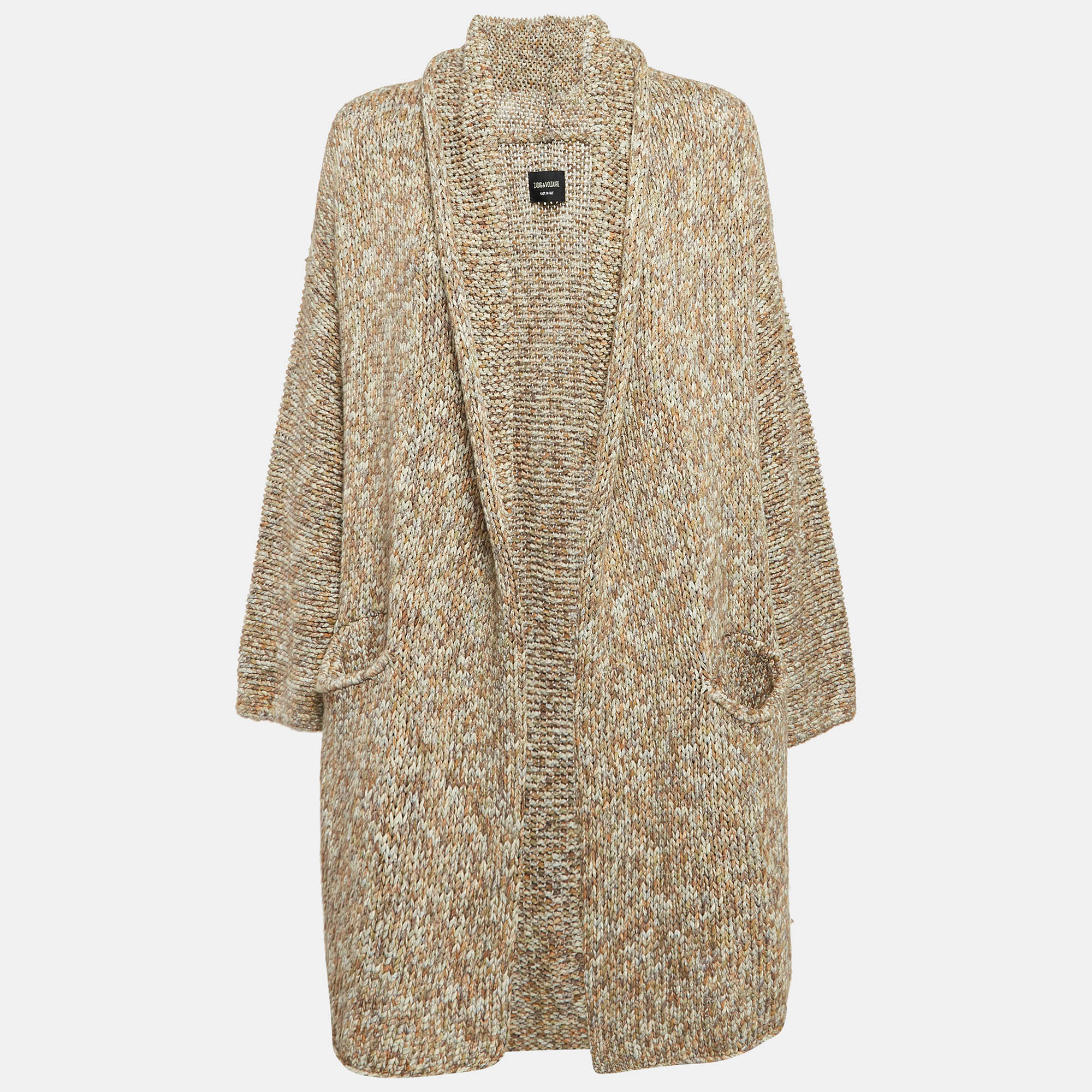 Zadig & Voltaire Brown Cotton Rib Knit Mia Cardigan XS/S