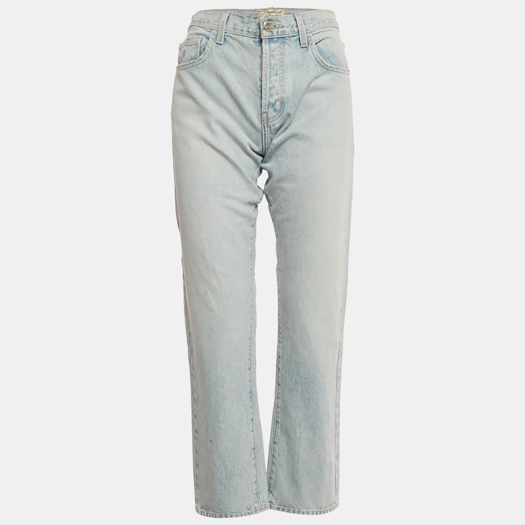 Current/Elliott Light Blue Denim Straight Fit Alta Destroy Jeans M Waist 28" Current Elliot