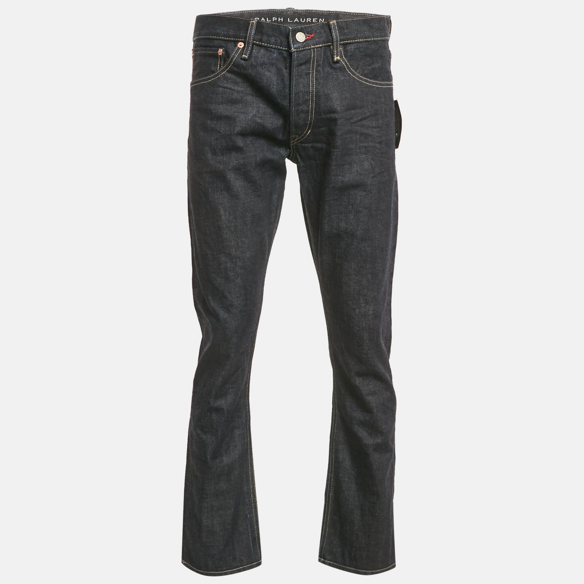 Ralph Lauren Navy Blue Denim Straight Fit Jeans M Waist 32"