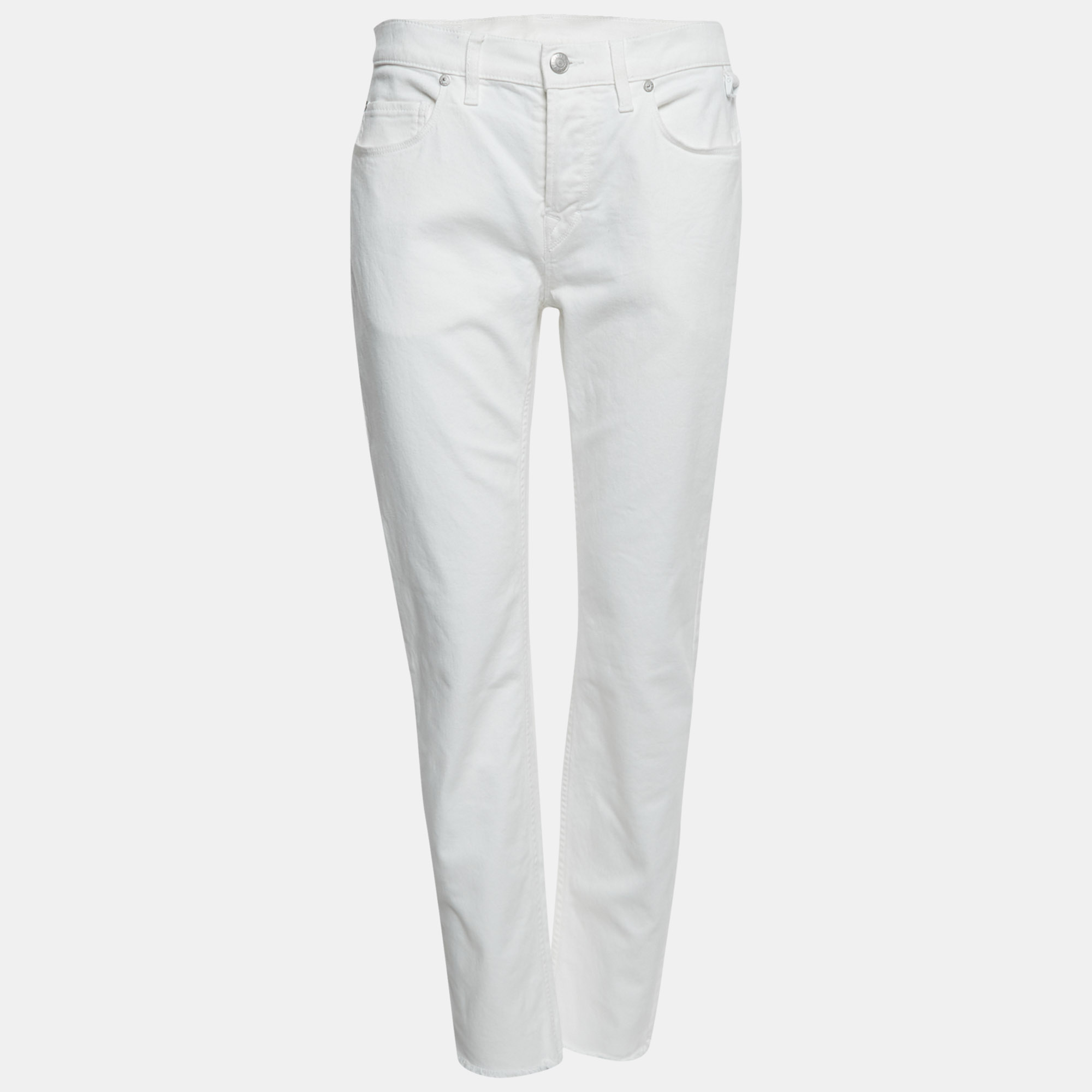 Zadig & Voltaire White Denim David Crop Jeans L Waist 31"