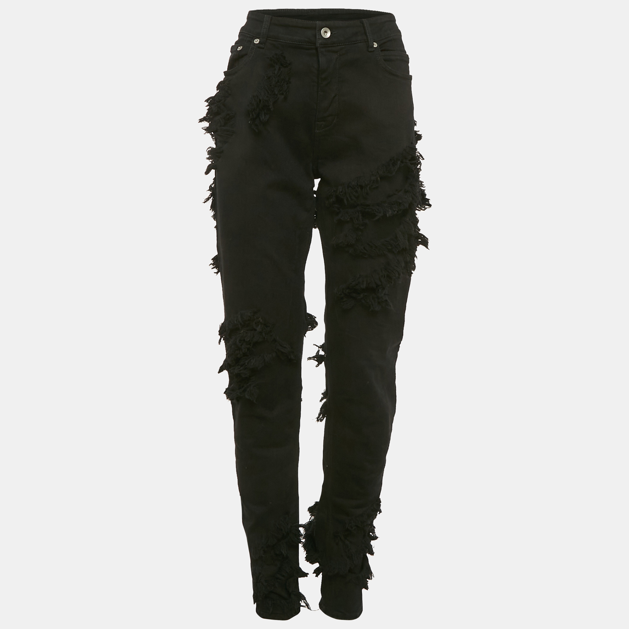 Rick Owens DRKSHDW  Black Distressed Denim Skinny Jeans M Waist 31"