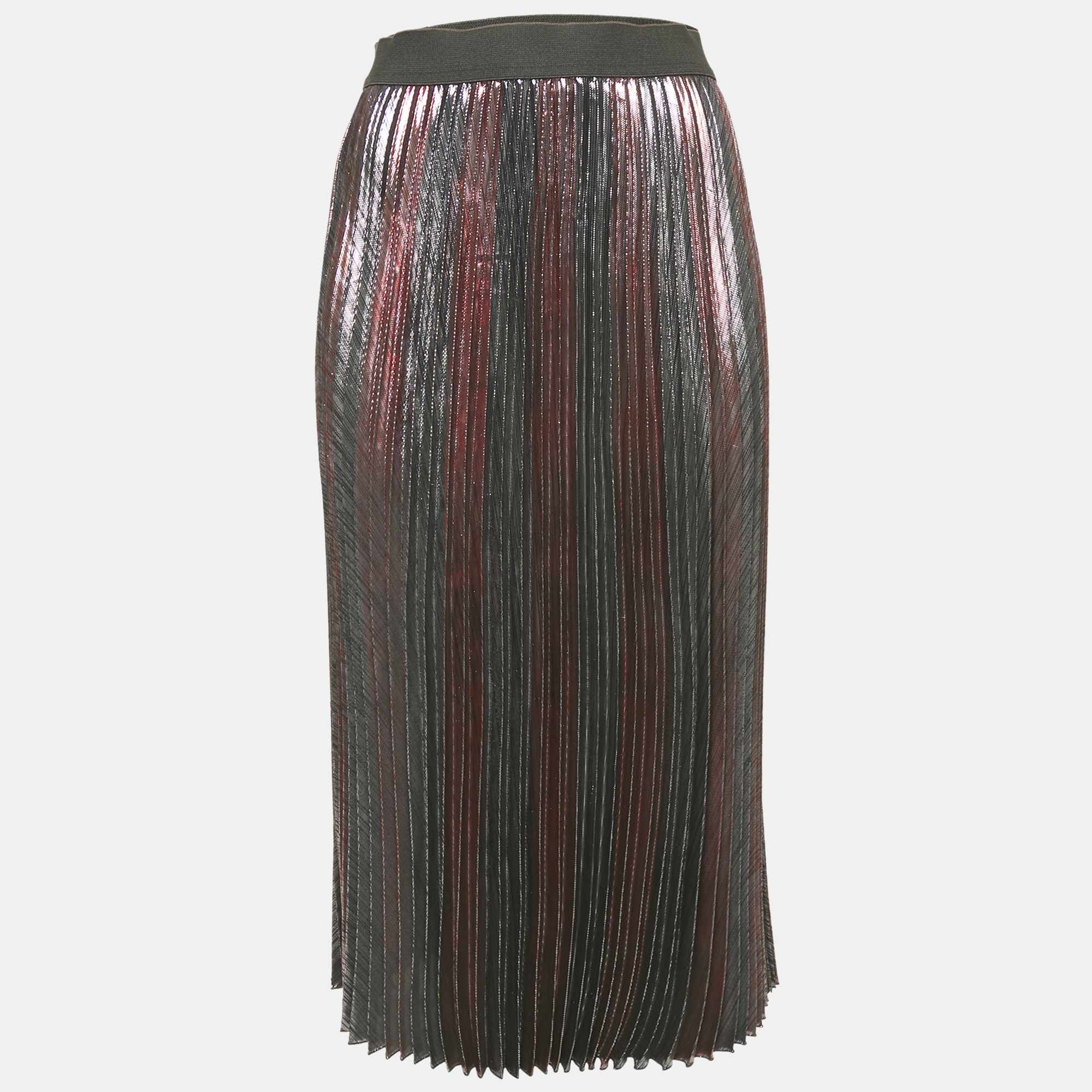 Zadig & Voltaire Metallic Lurex Pliss&eacute; Midi Joyce Skirt S