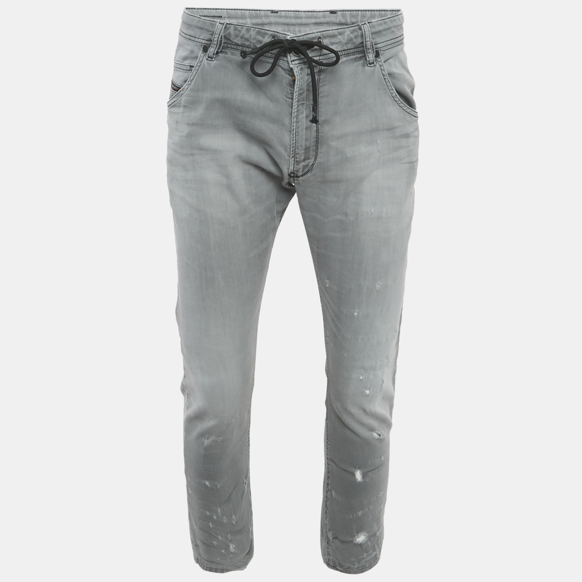 Diesel Grey Distressed Denim Jeans L Waist 34"