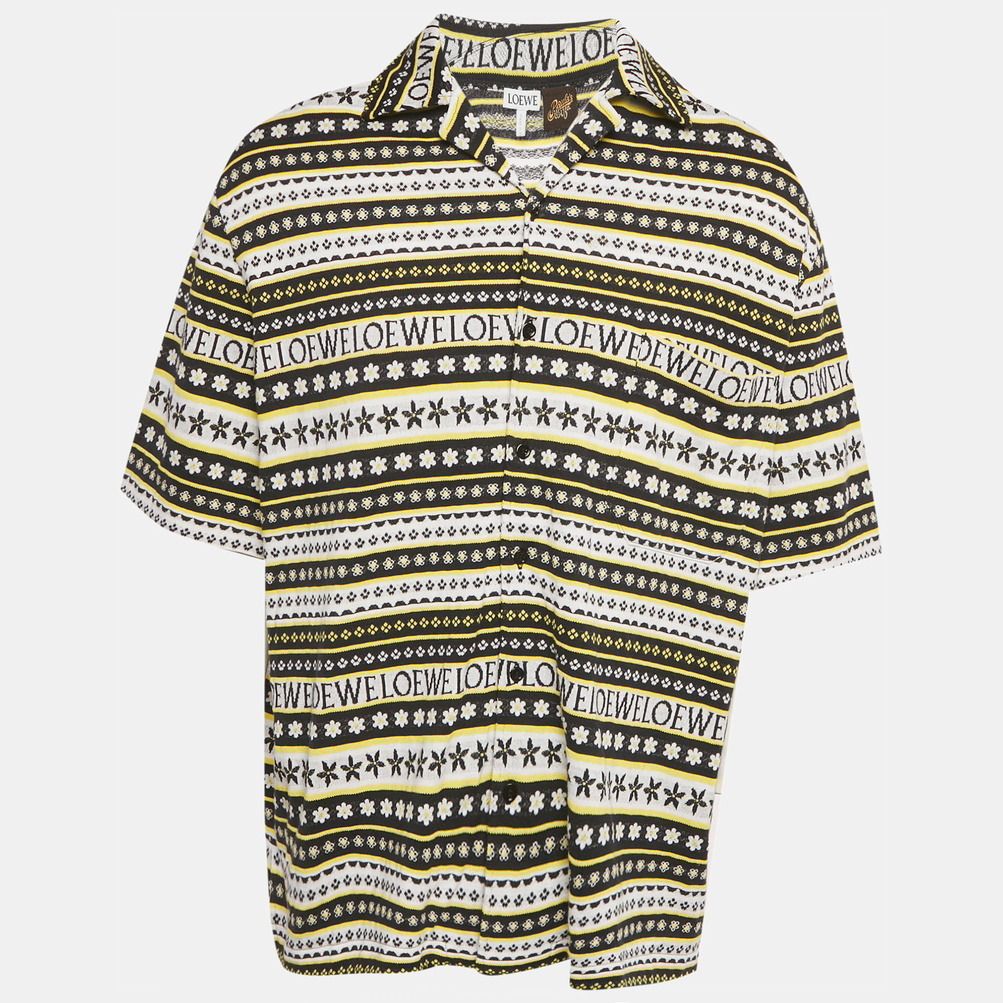 Loewe X Paula's Ibiza Multicolor Pattered Knit Bowling Shirt S