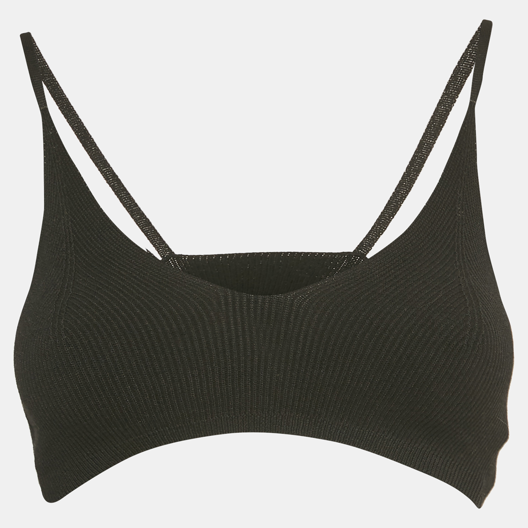 Jacquemus Black Rib Knit Le Bandeau Bralette Top S