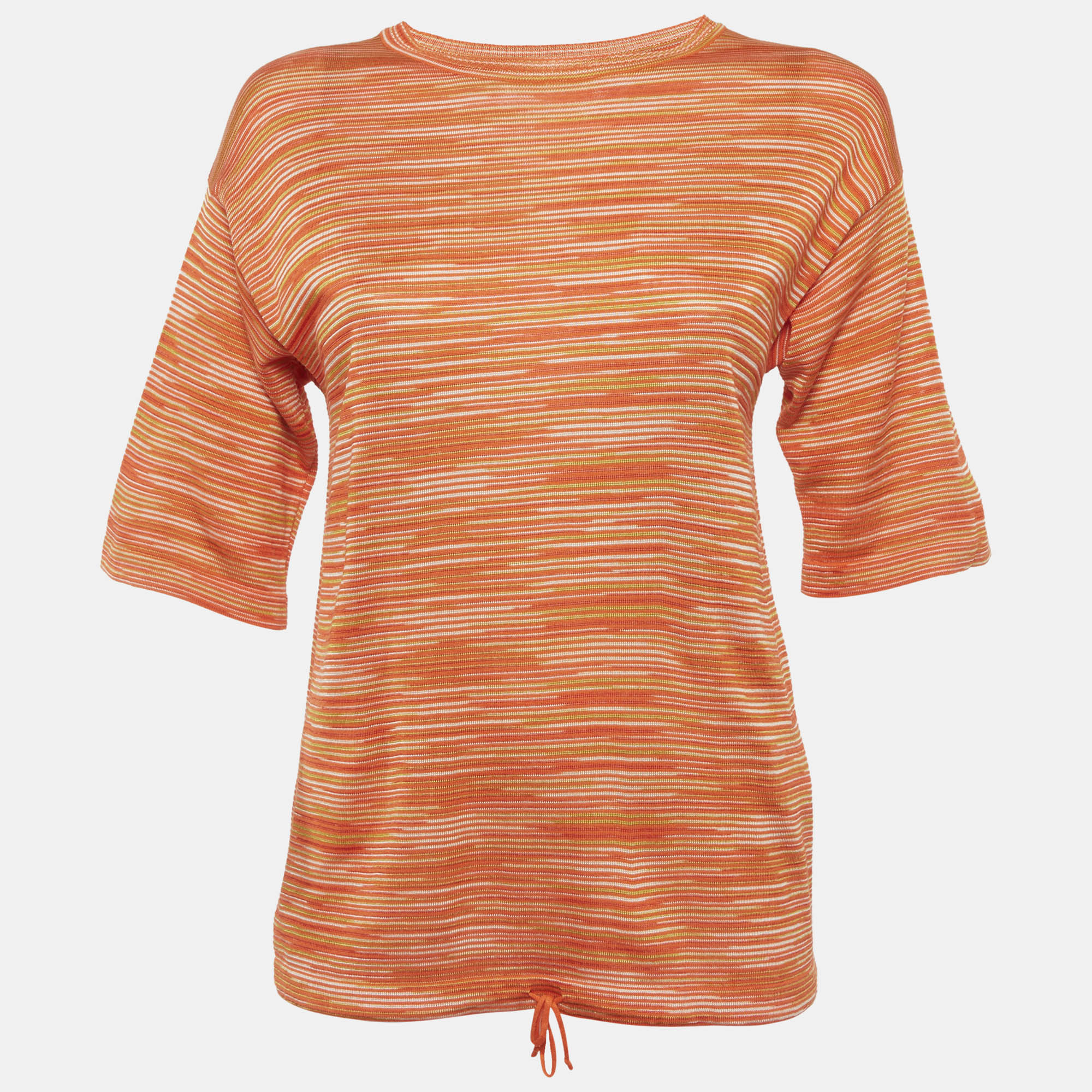 M Missoni Orange Striped Knit Top S