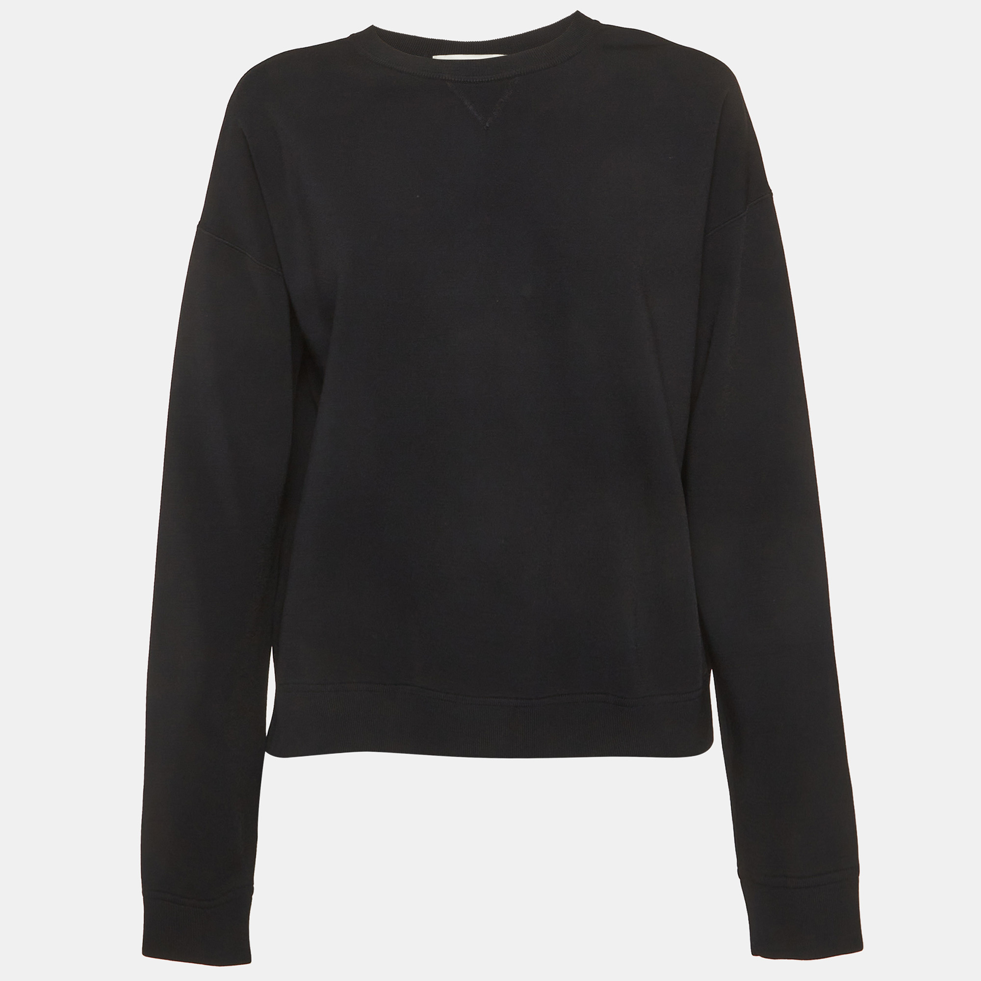 Valentino Black Stretch Knit Plated Detail Sweater M