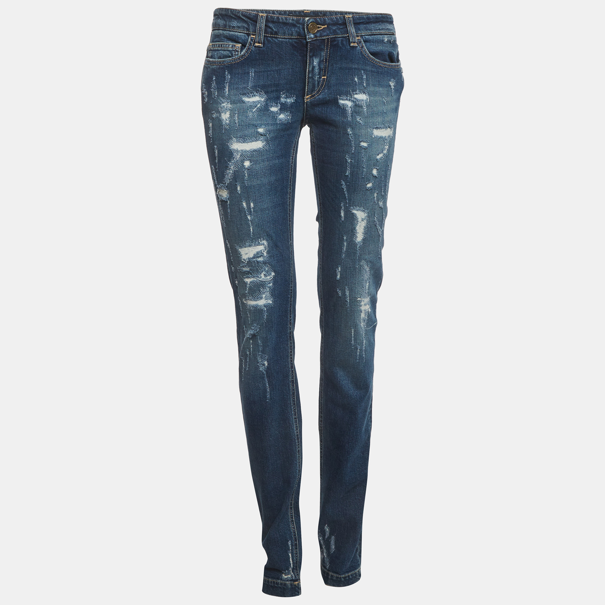 Dolce & Gabbana Blue Denim Distressed Jeans S/Waist 30"