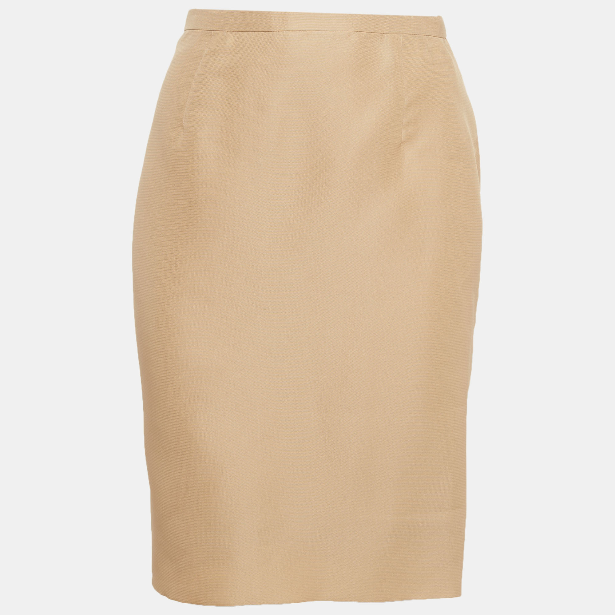 Valentino Beige Silk Pencil Skirt M
