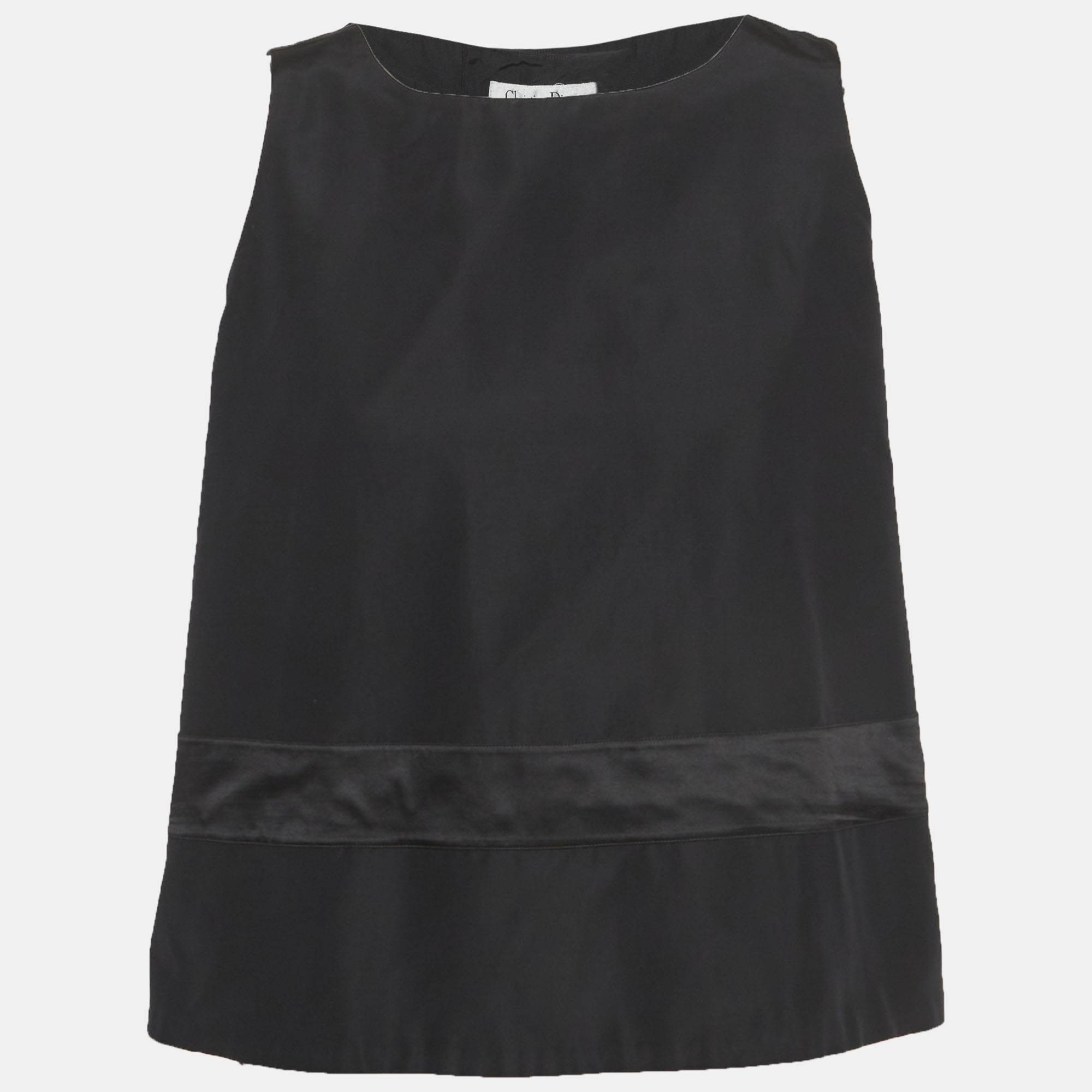 Christian Dior Black Cotton Blend Sleeveless Top M