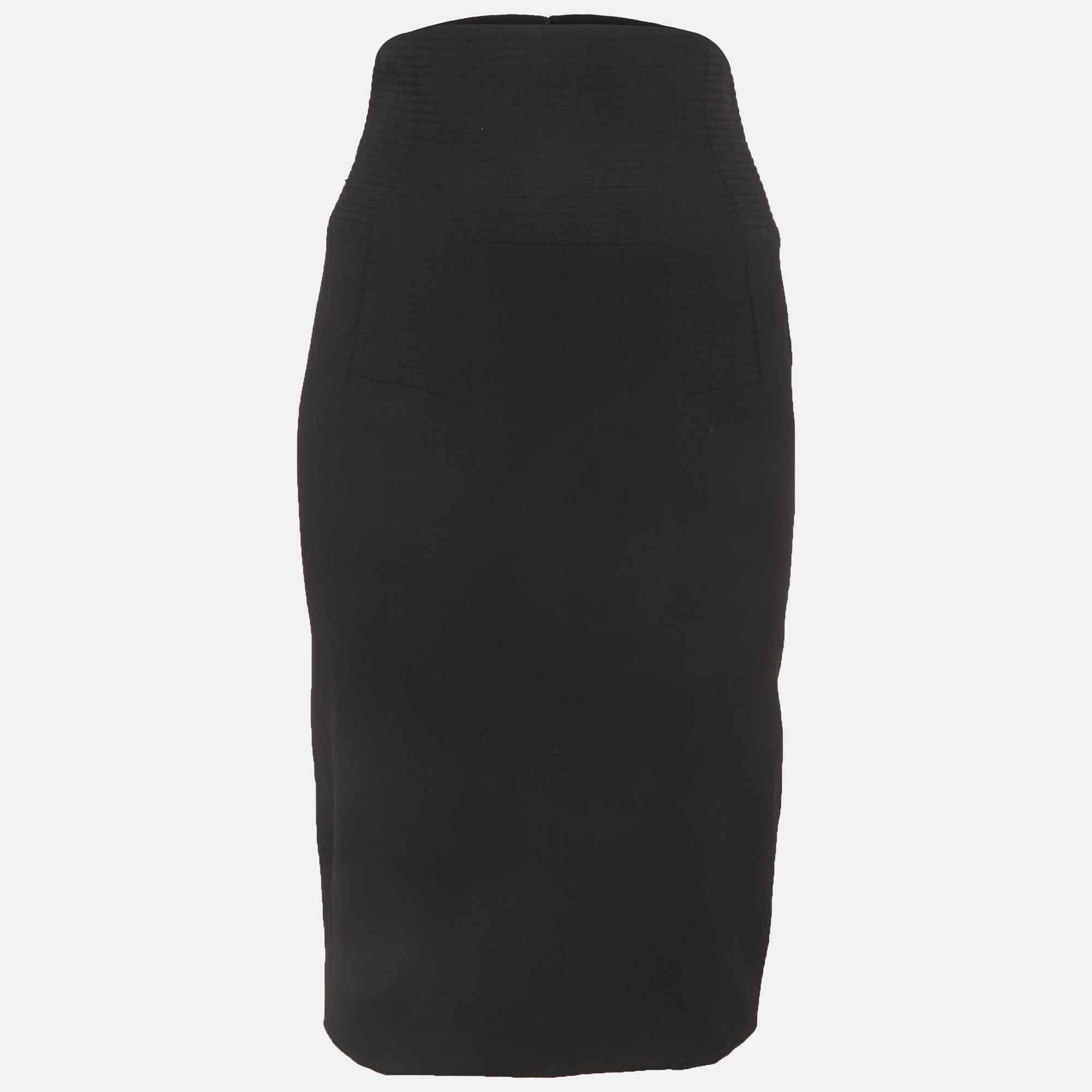 Givenchy Black Gabardine Pencil Skirt M