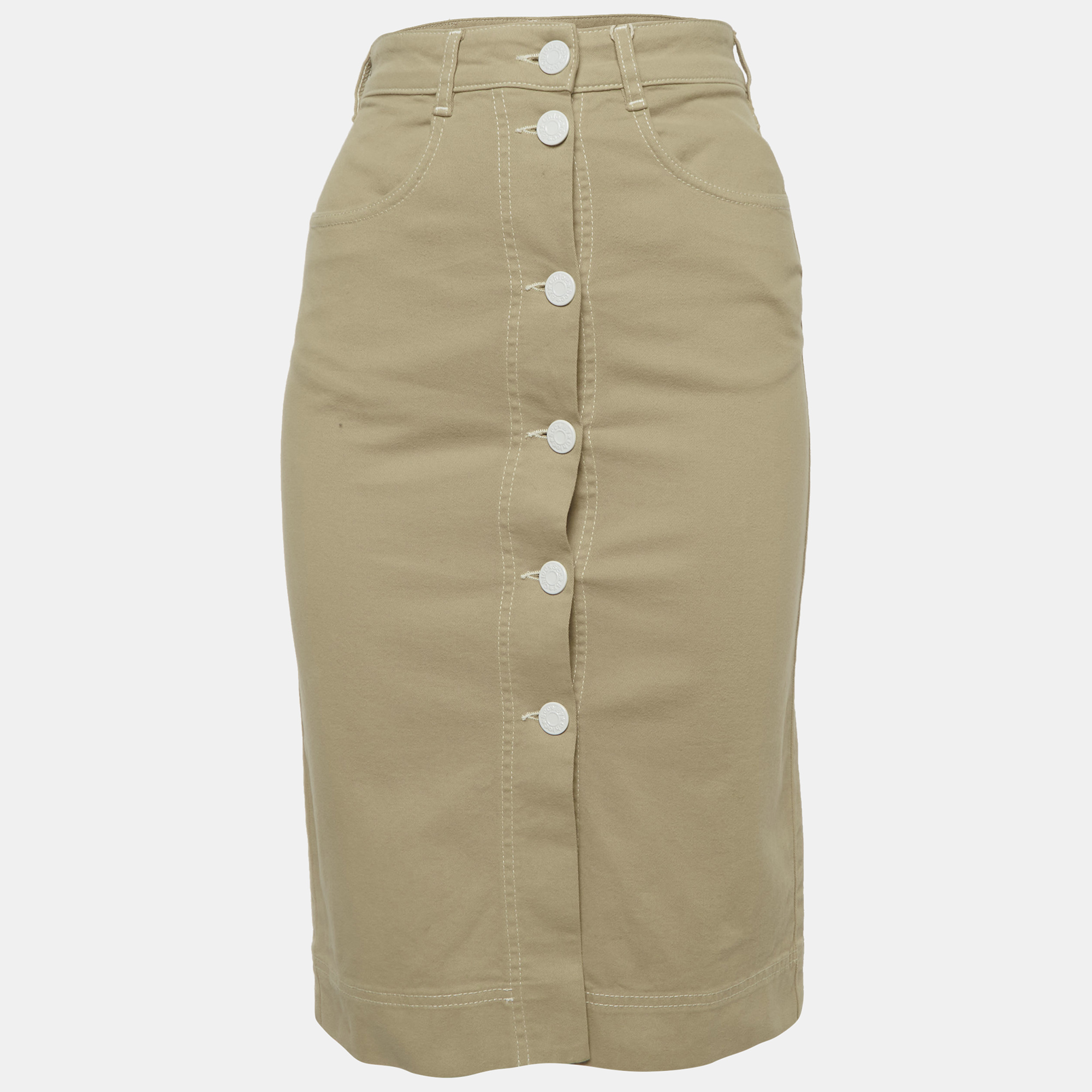 See by Chlo&eacute; Beige Cotton Pencil Skirt S See by Chloe