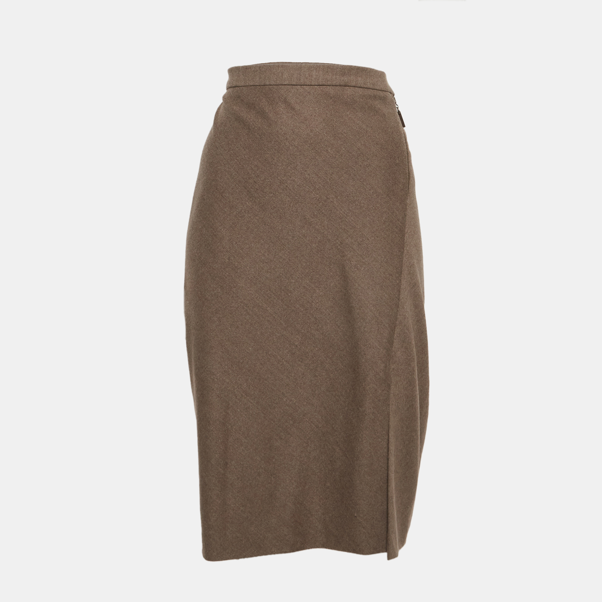 Brunello Cucinelli Brown Wool Pencil Skirt L