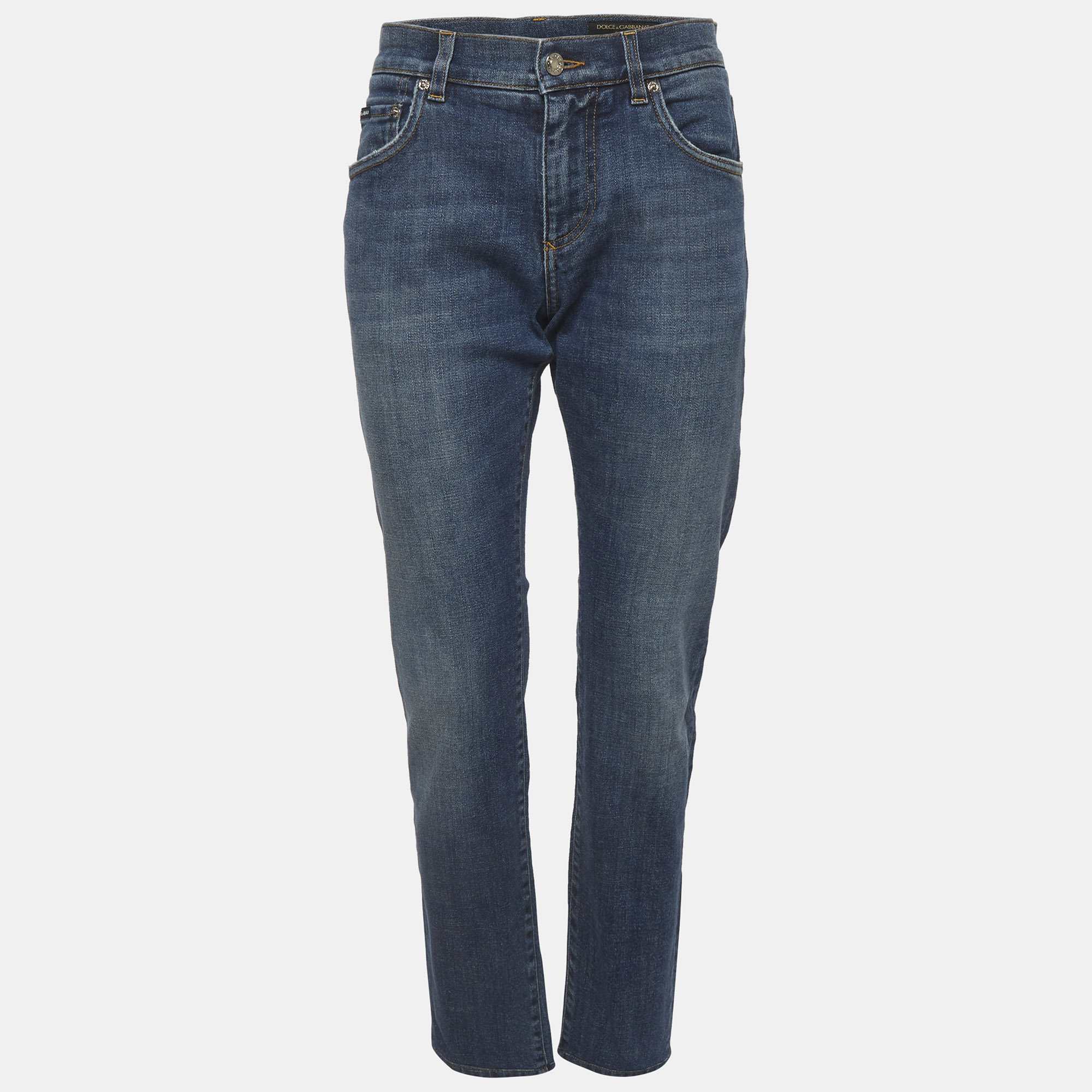Dolce & Gabbana Blue Faded Denim Slim Fit Jeans L/Waist 32"