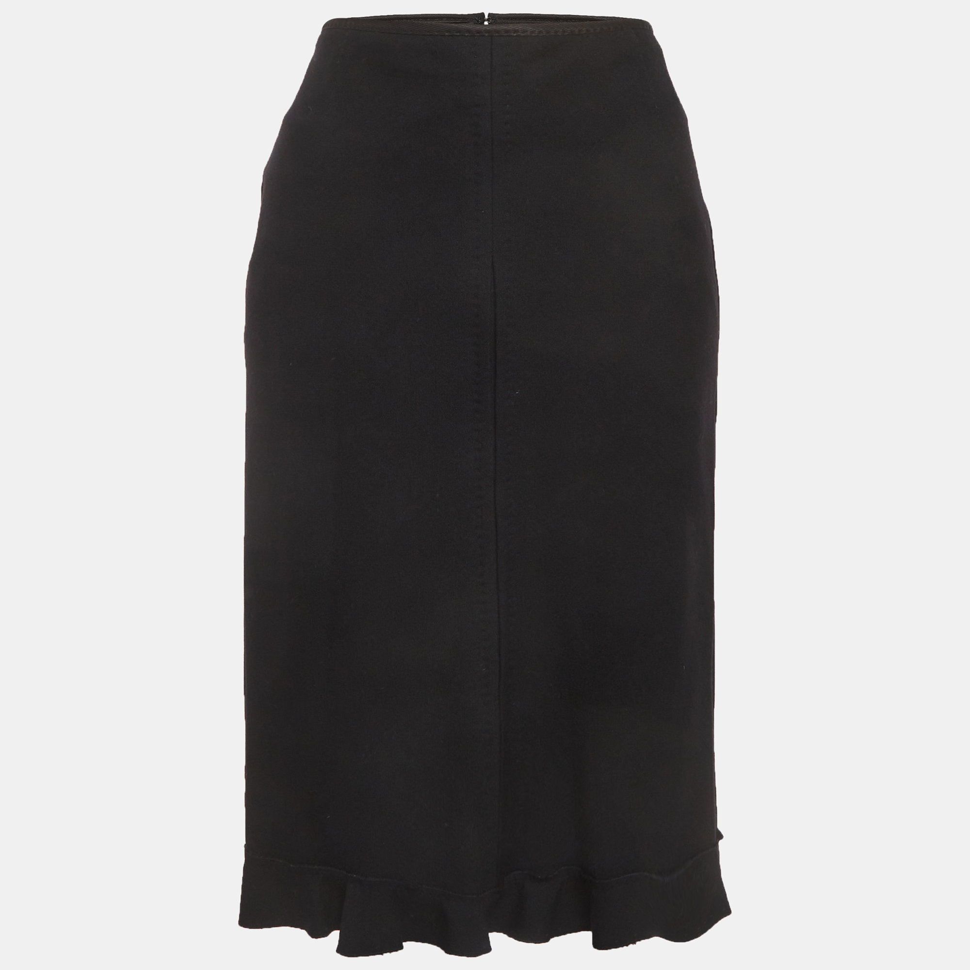 Louis Vuitton Black Wool Pencil Skirt M