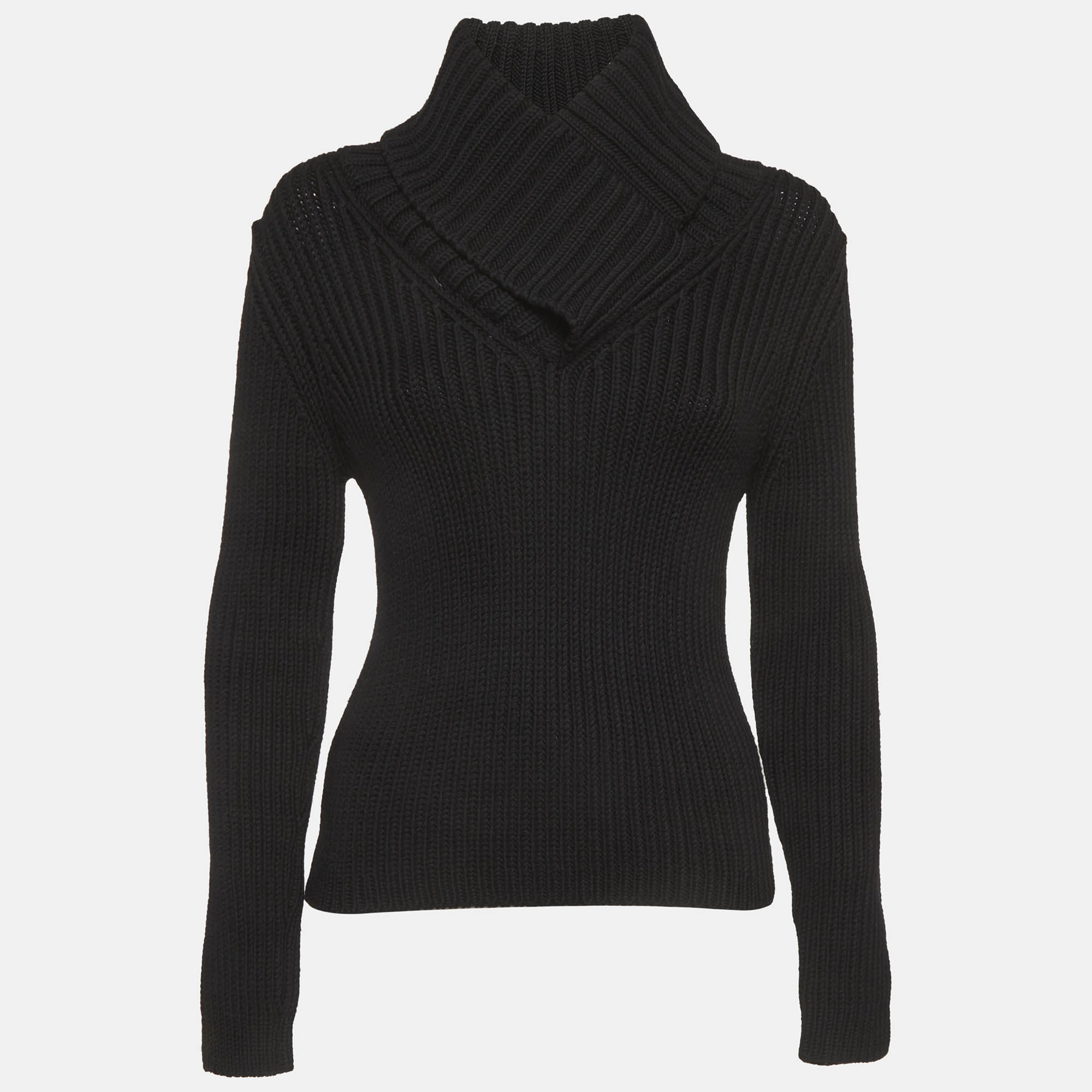 Gucci Black Rib Knit Turtle Neck Sweater M