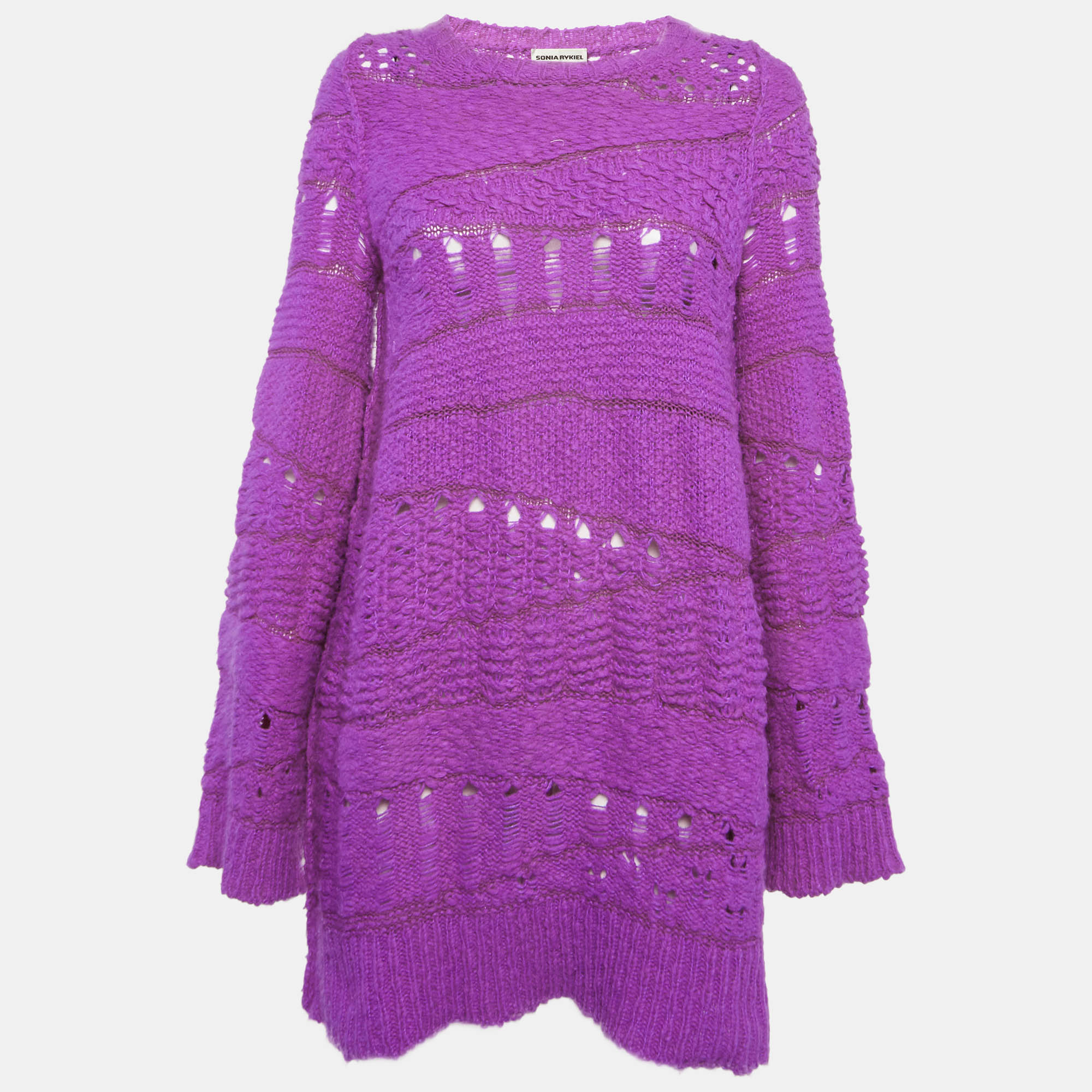 Sonia Rykiel Purple Open Knit Sweater M