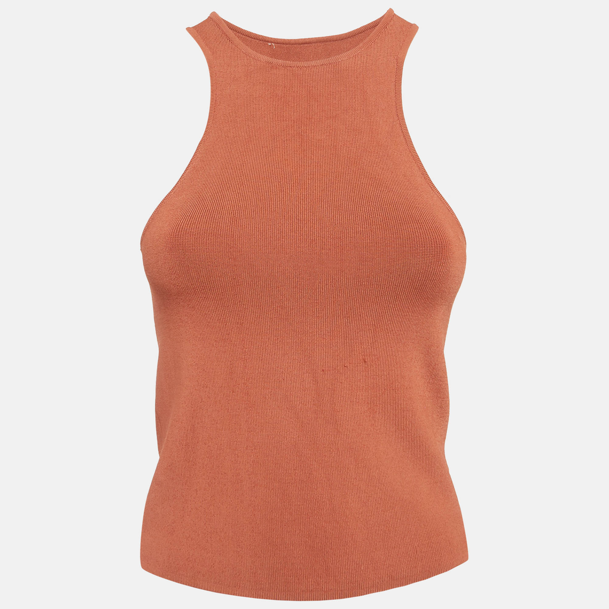Shona Joy Brown Stretch Knit Crop Top S