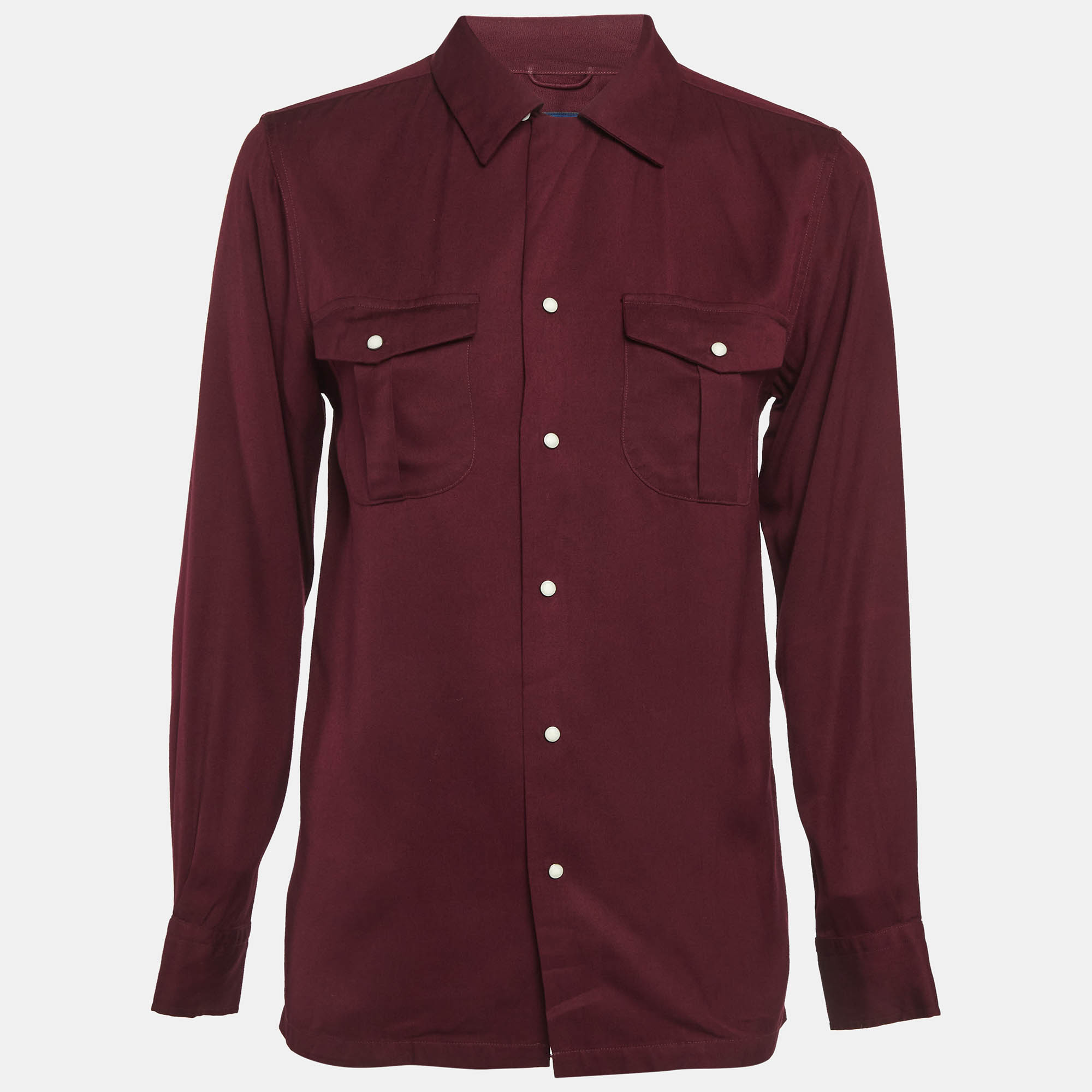 Ralph Lauren Burgundy Cotton Long Sleeve Shirt S