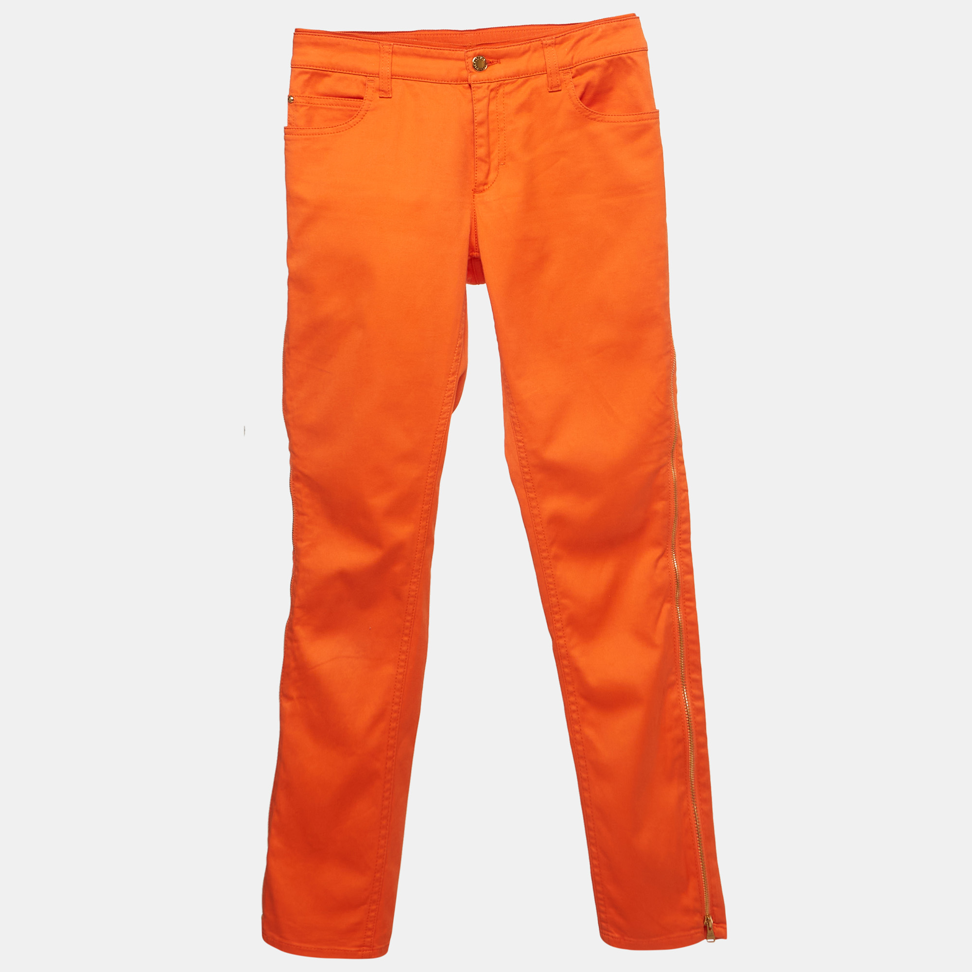 Louis Vuitton Orange Denim Side Zip Up Detail Jeans S/Waist 28"