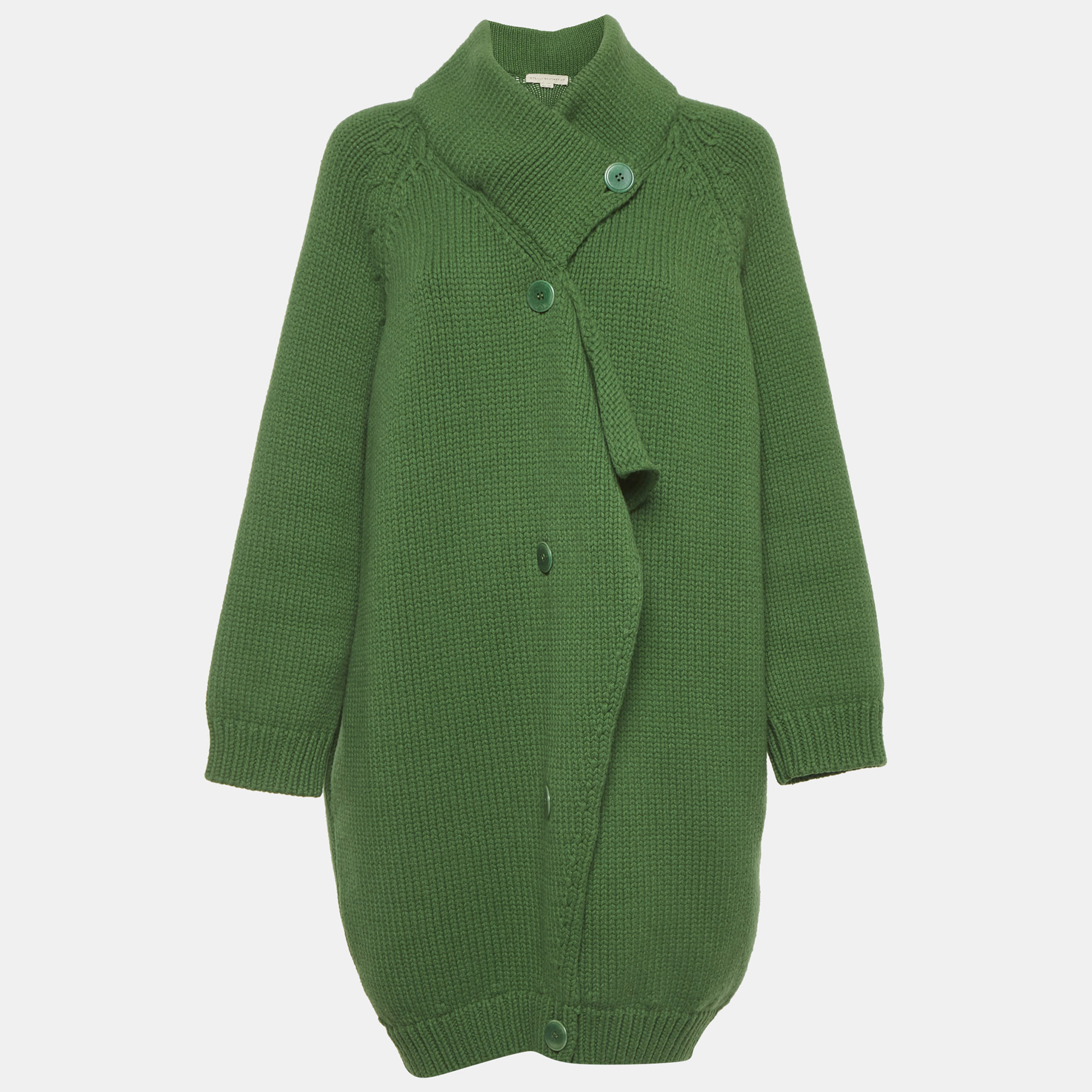 Stella McCartney Green Heavy Knit Coat S