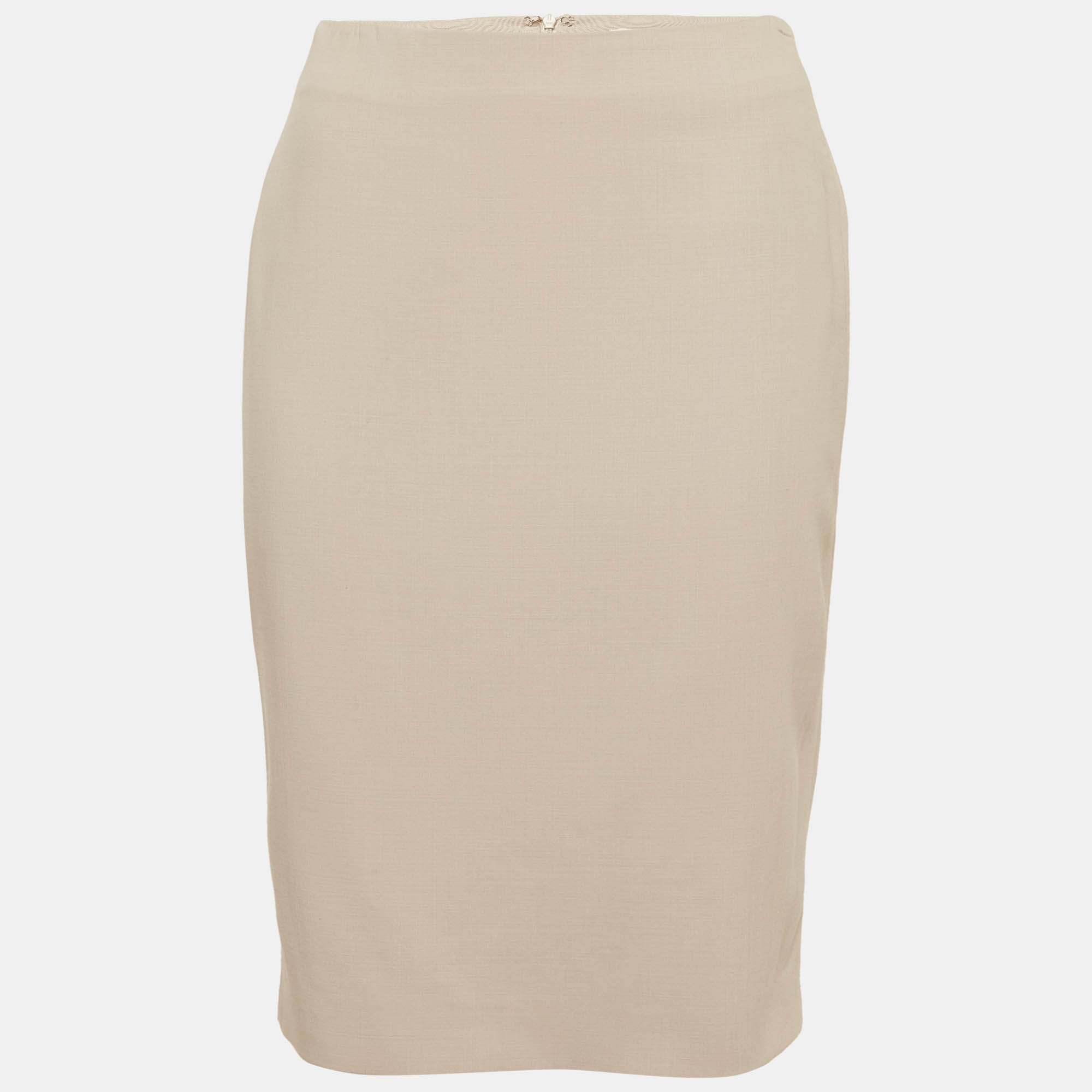 Max Mara Grey Wool Pencil Skirt S