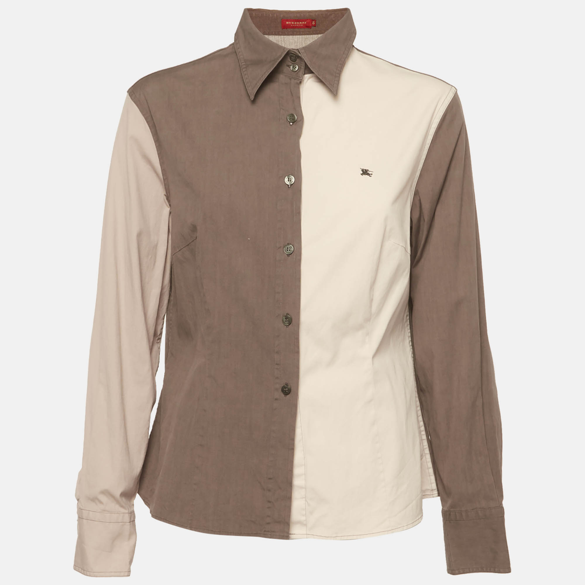 Burberry London Brown Cotton Button Up shirt L