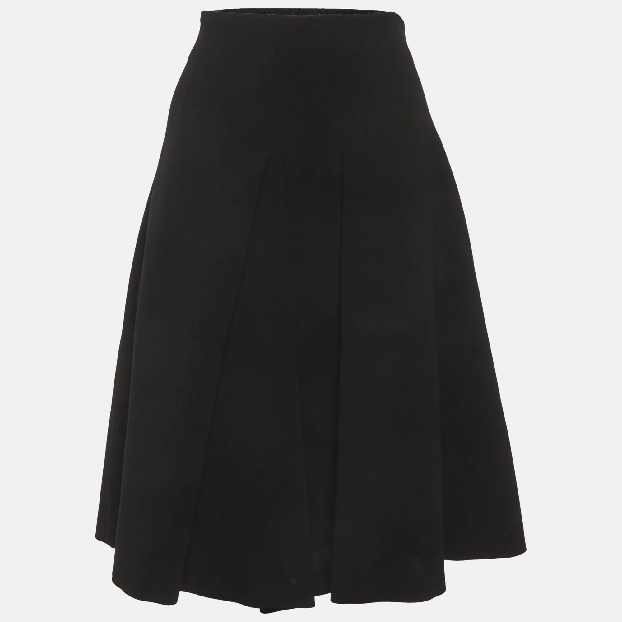 Max Mara Black Wool Blend Flared Skirt L