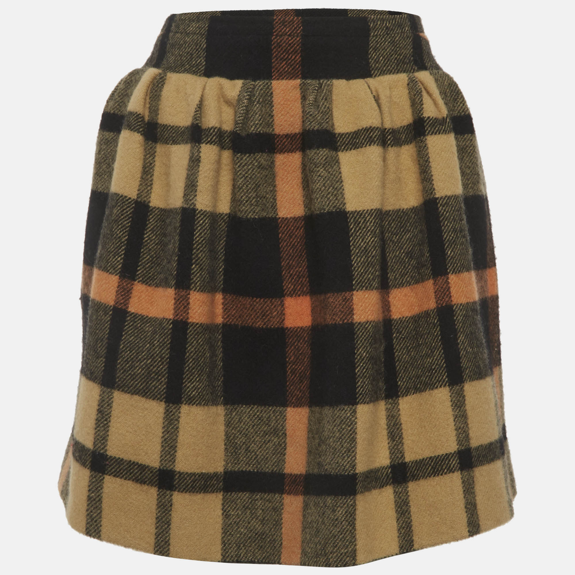Sonia Rykiel Multicolour Plaid Pattern Wool Mini Skirt L