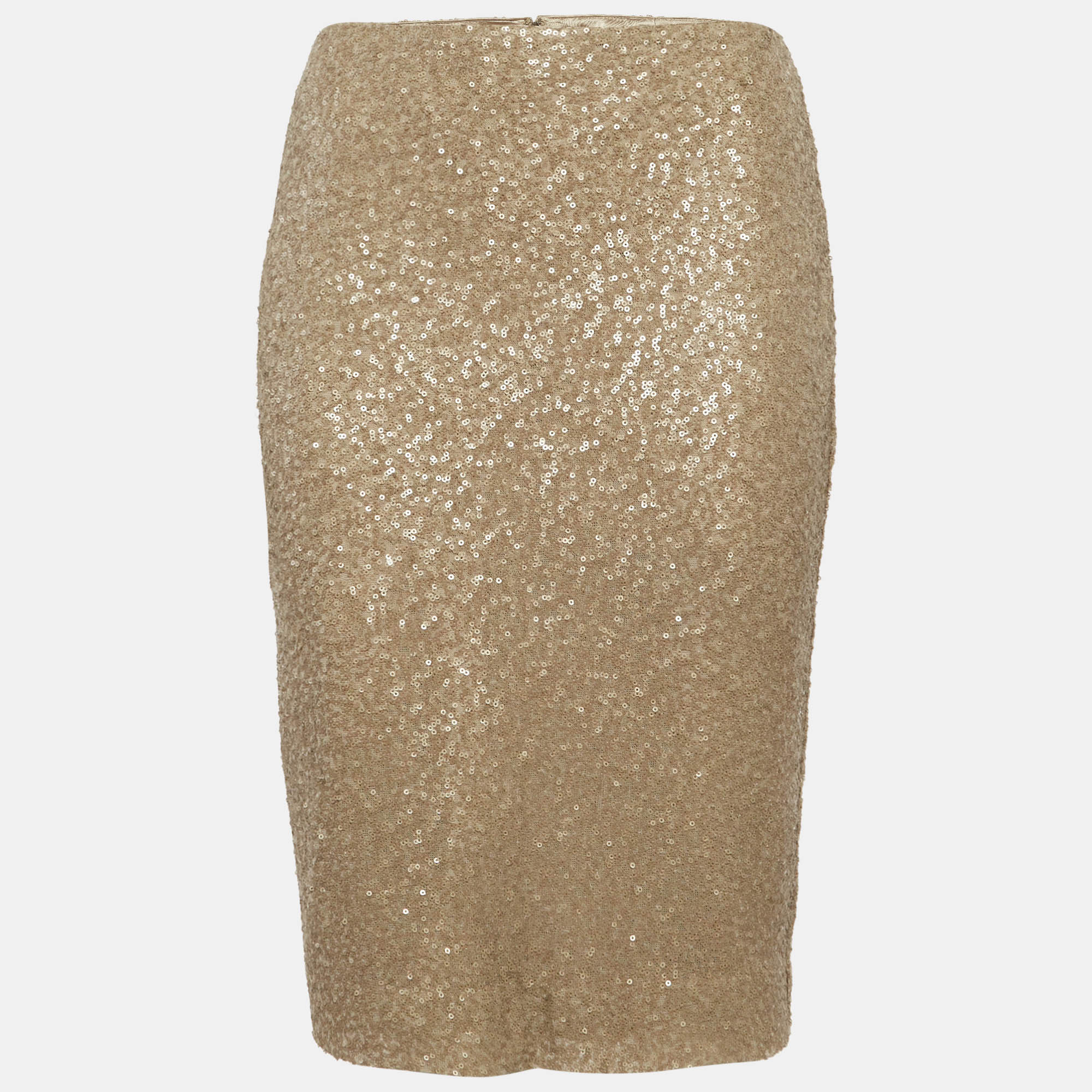 Lauren Ralph Lauren Beige Sequins Pencil Skirt S